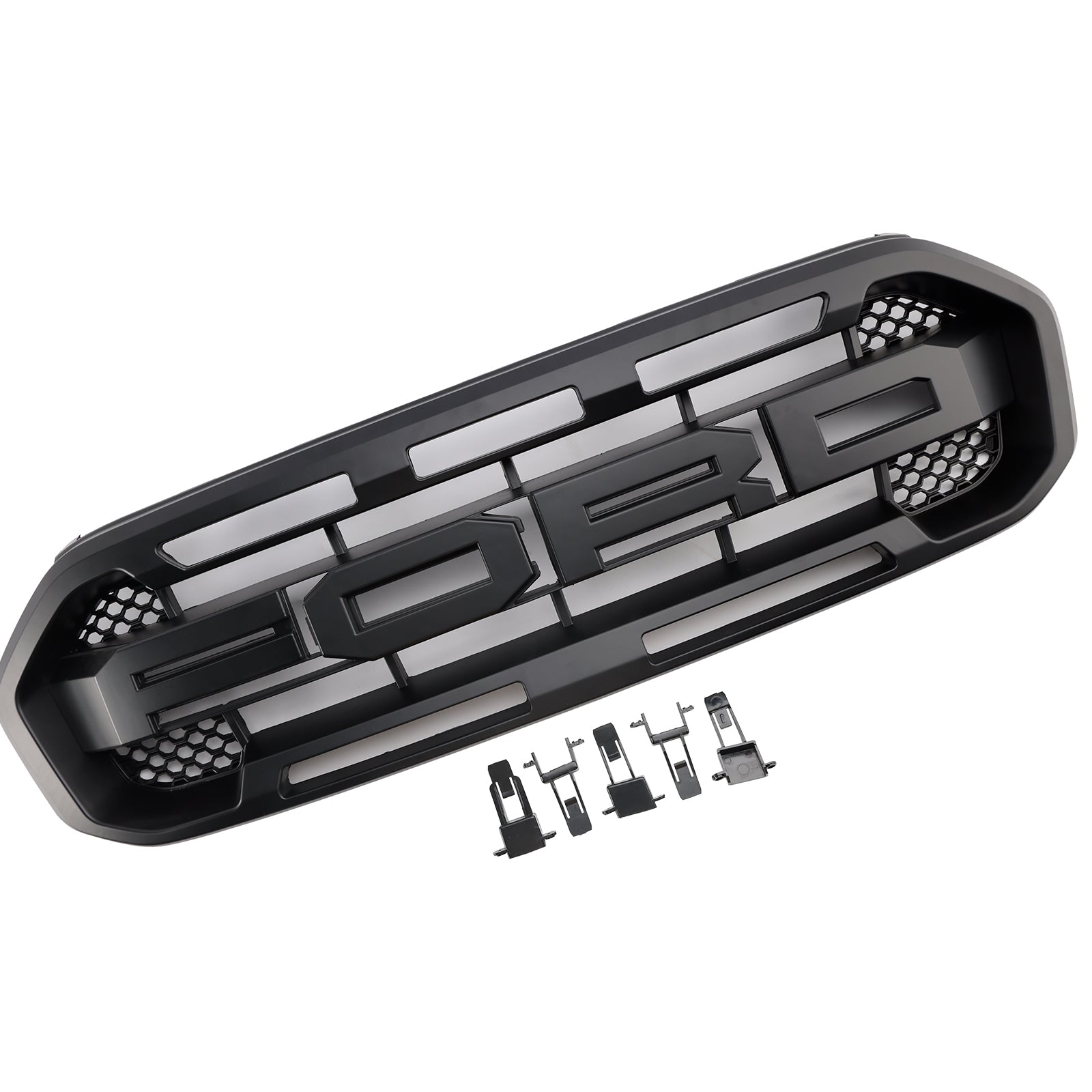 Raptor Style Front Challed Grille Grill Fit Ford Ranger 2019-2023 Black