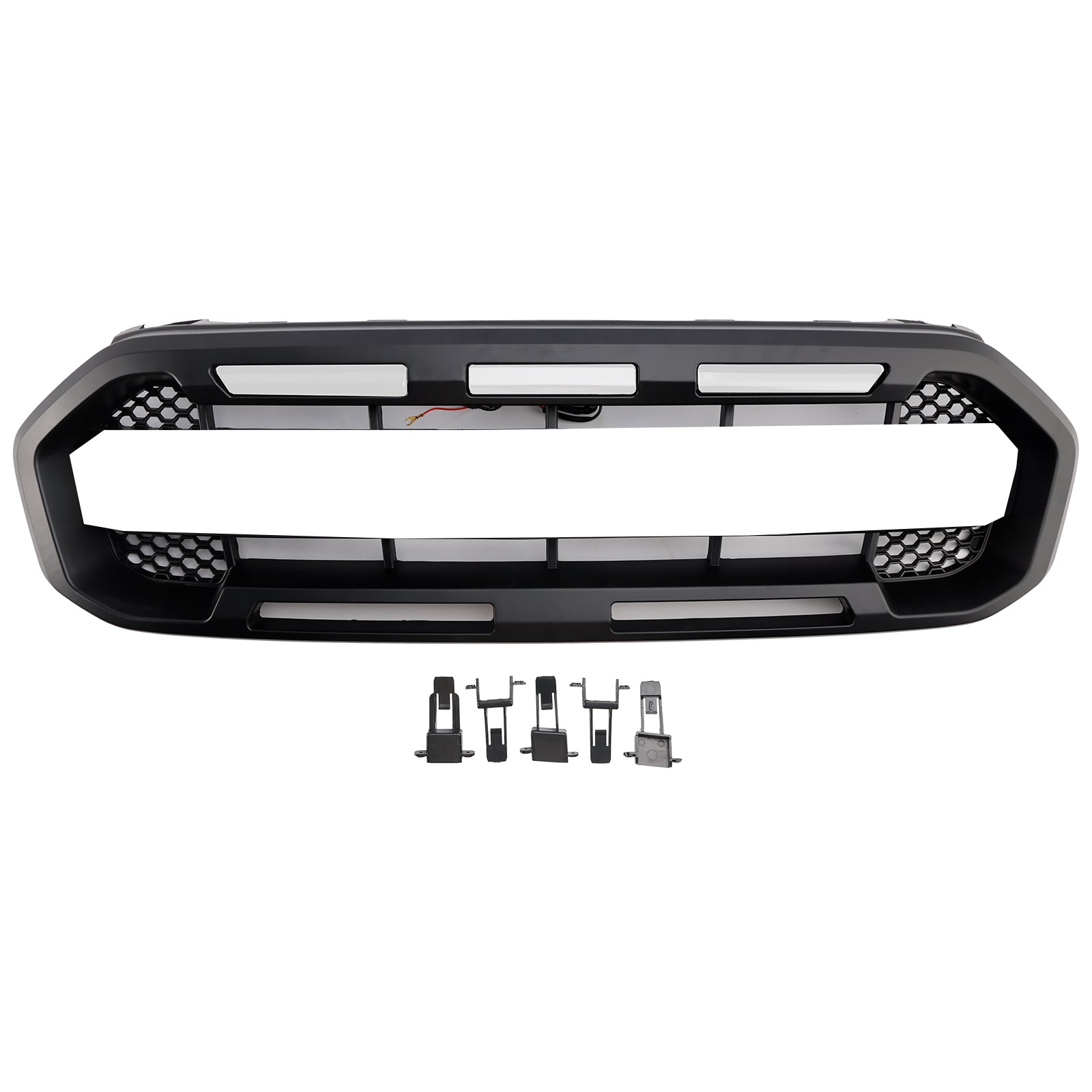 2019-2023 Ford Ranger avec LED blanche Raptor Style calandre de pare-chocs avant noire