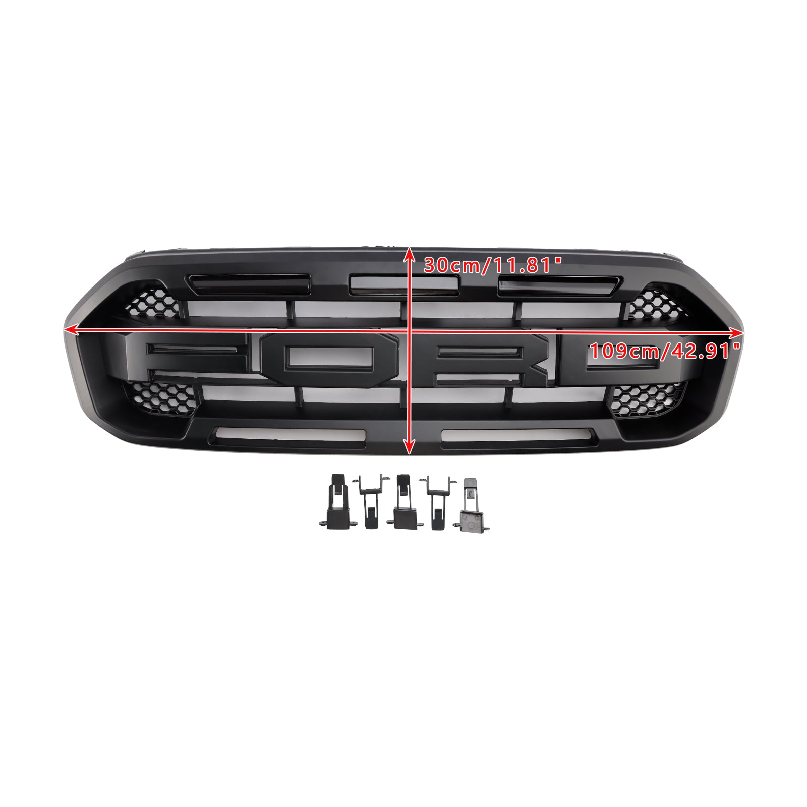 Black Raptor Style Front Bumper Grill Grille Fit Ford Ranger 2019-2023