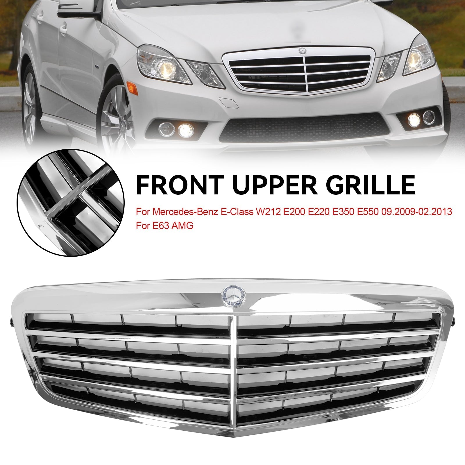 2010 2011 2012 2013 Mercedes-Benz E-Klasse W212 E350 E550 Krom frontgrill Grill