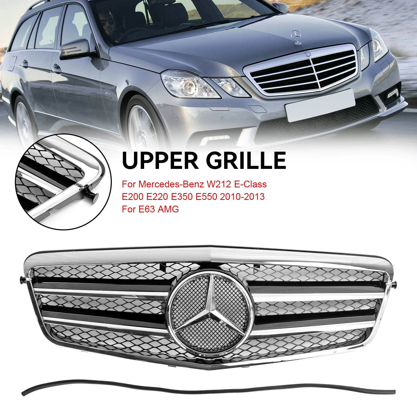2010 2011 2012 2013 Mercedes-Benz E-Klasse W212 E350 E550 Voorbumper Grille Chroom
