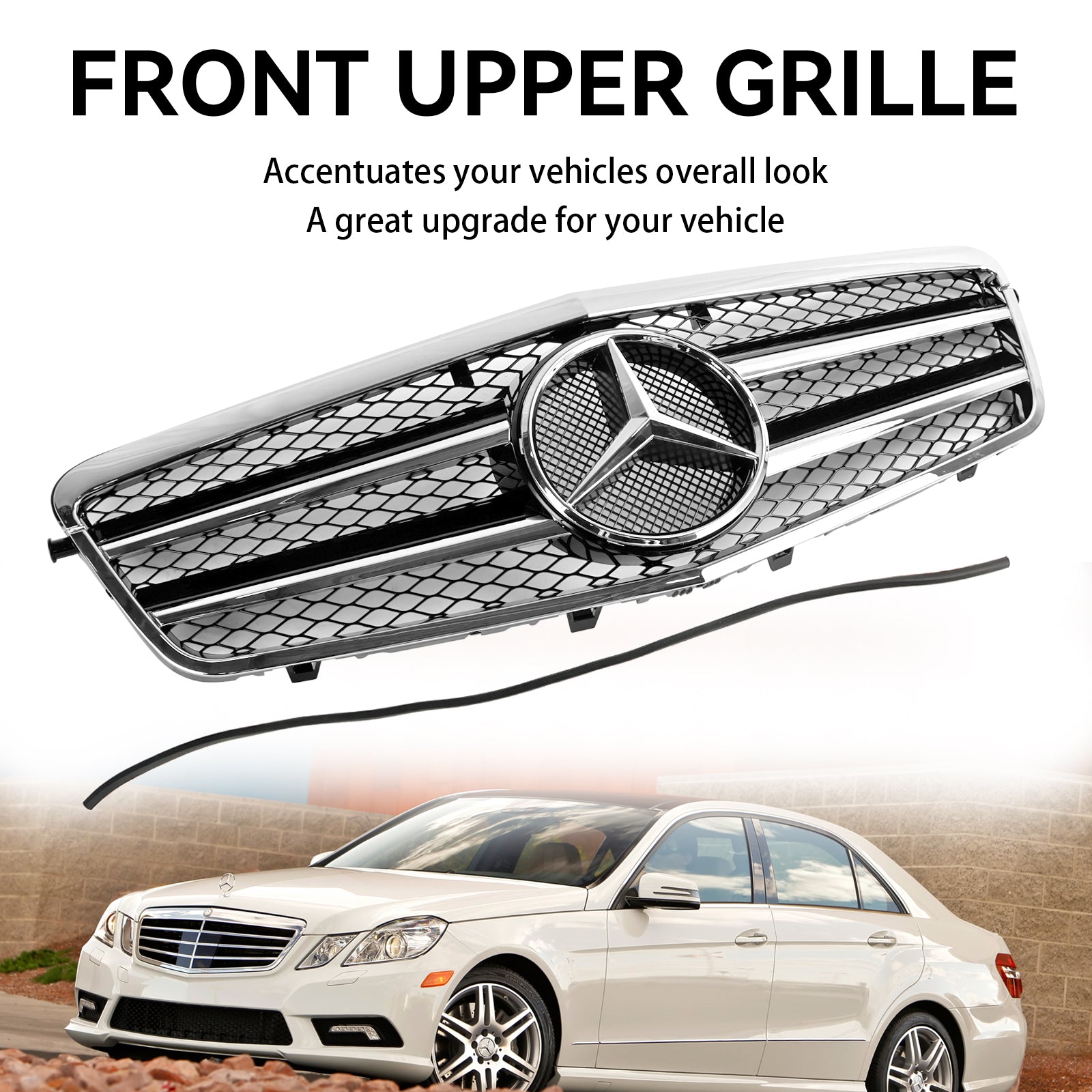 2010 2011 2012 2013 Mercedes-Benz E-Klasse W212 E350 E550 Voorbumper Grille Chroom