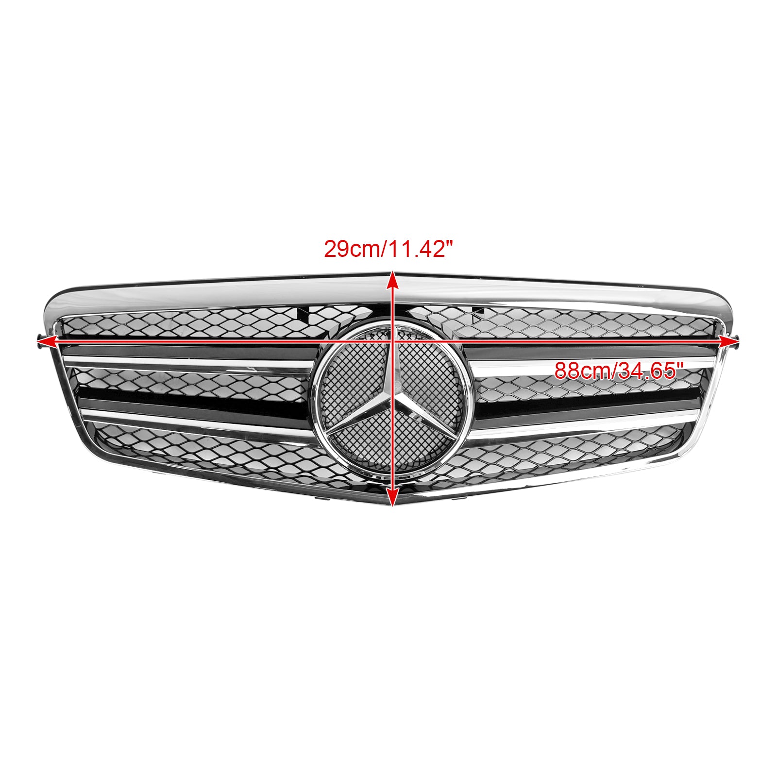 2010 2011 2012 2013 Mercedes-Benz E-Klasse W212 E350 E550 Voorbumper Grille Chroom