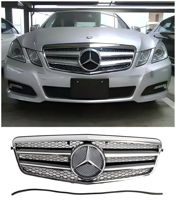 2010 2011 2012 2013 Mercedes-Benz E-Klasse W212 E350 E550 Voorbumper Grille Chroom