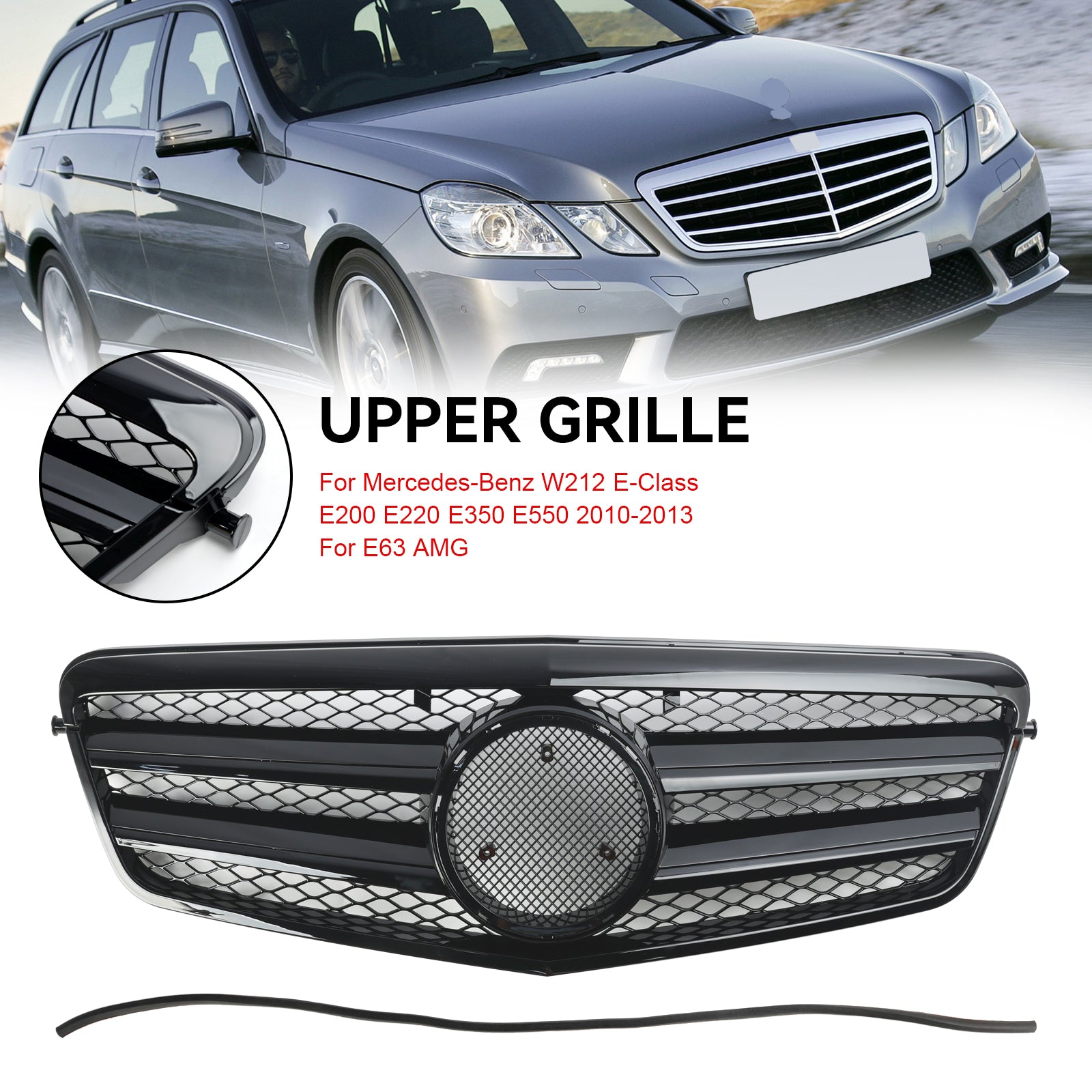 2010 2011 2012 2013 Mercedes Benz E Class W212 E350 E550 Front Bumper Grille Grill