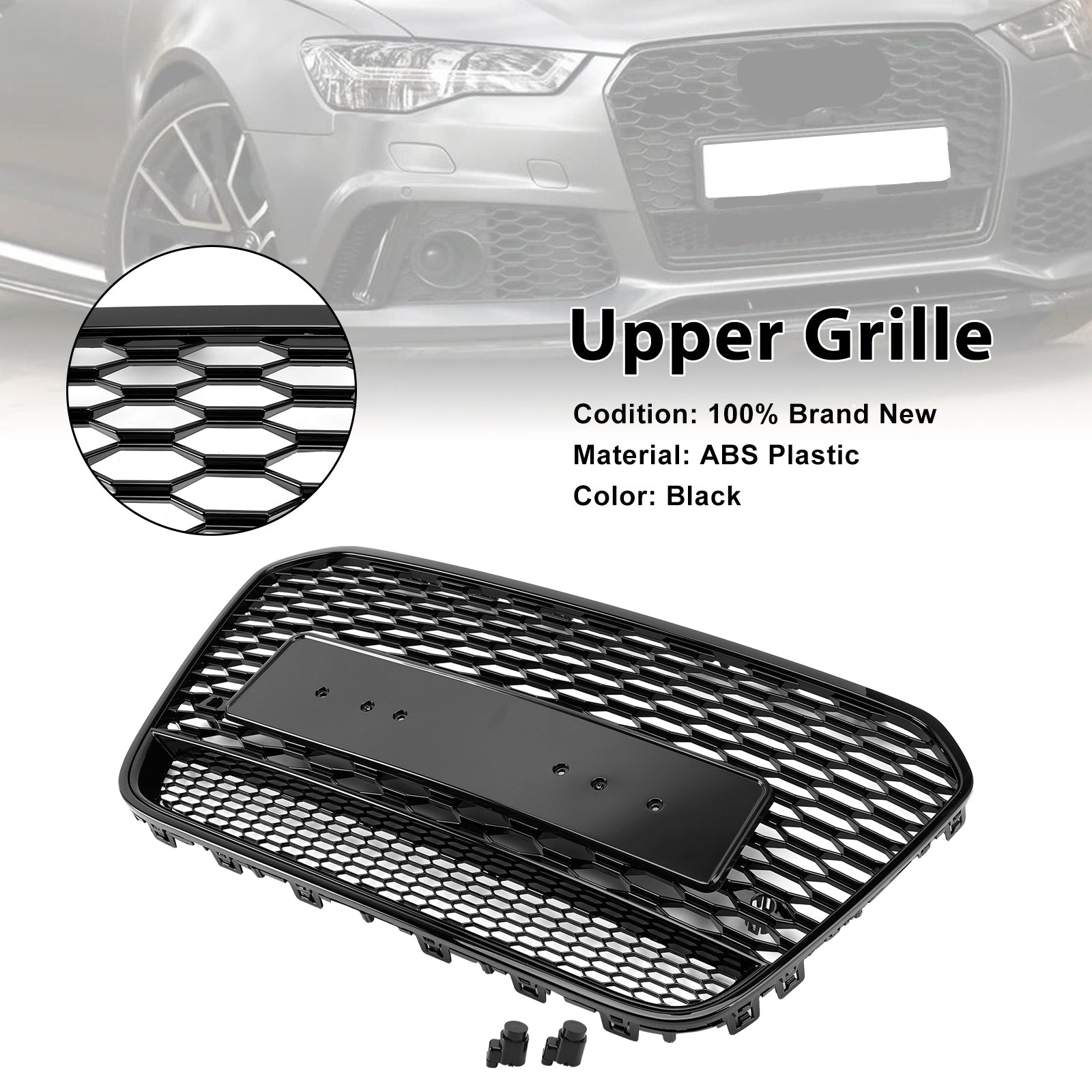 2012-2015 Audi A6 S6 C7 RS6 Style Front Mesh Honeycomb Grill Grille