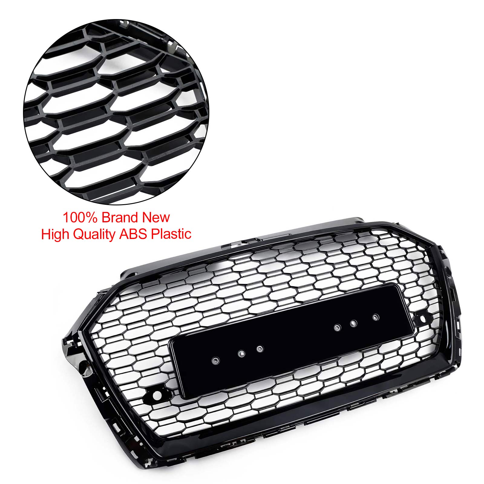Parrilla de parachoques delantera tipo panal para Audi Q5 2013-2017, cromada/negra