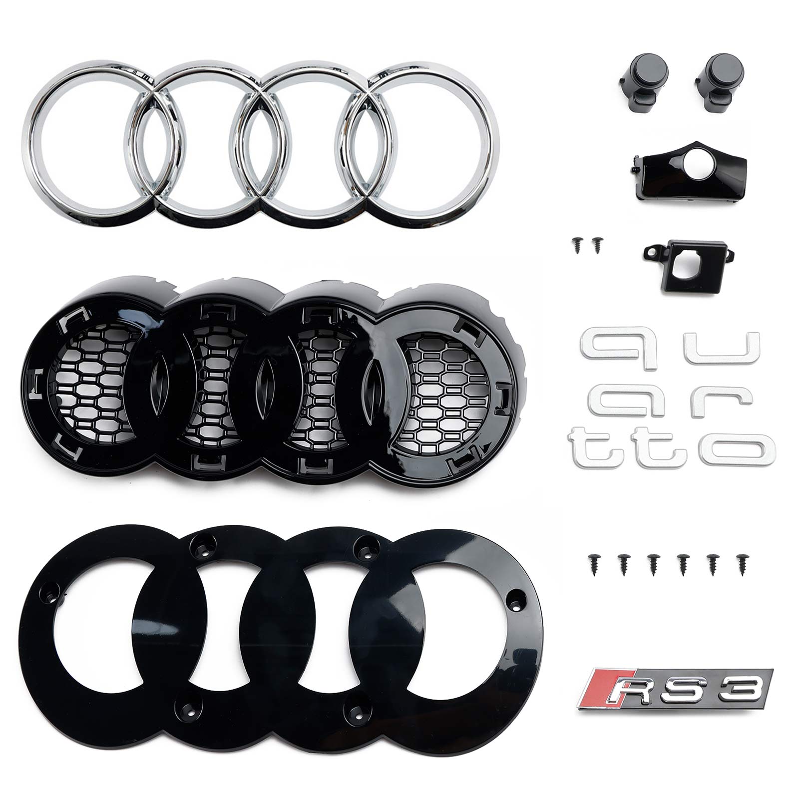 2017-2019 Audi A3 8V RS3 štýl Honeycomb Mesh Front Bumper Grille Black