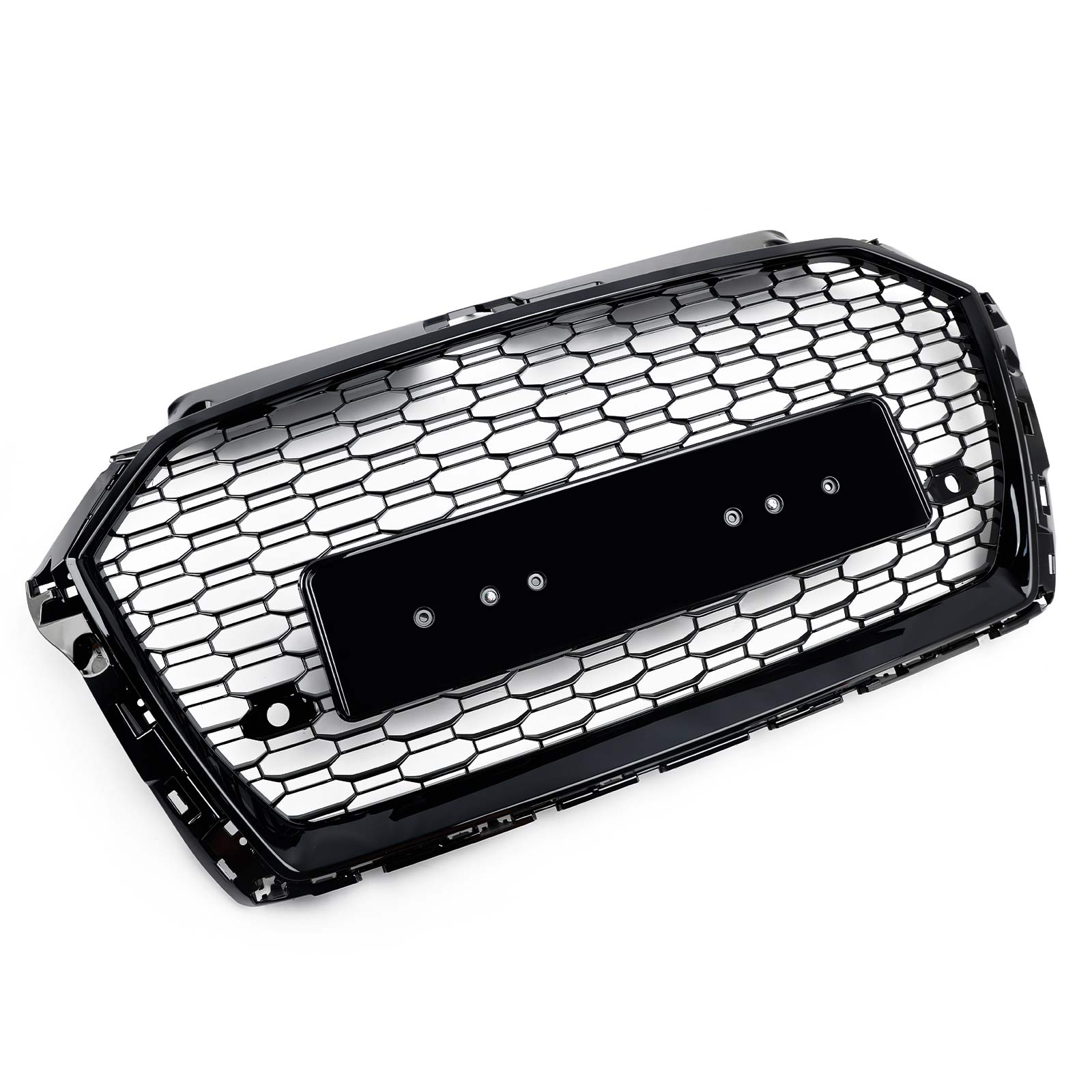 Parrilla de parachoques delantera tipo panal para Audi Q5 2013-2017, cromada/negra
