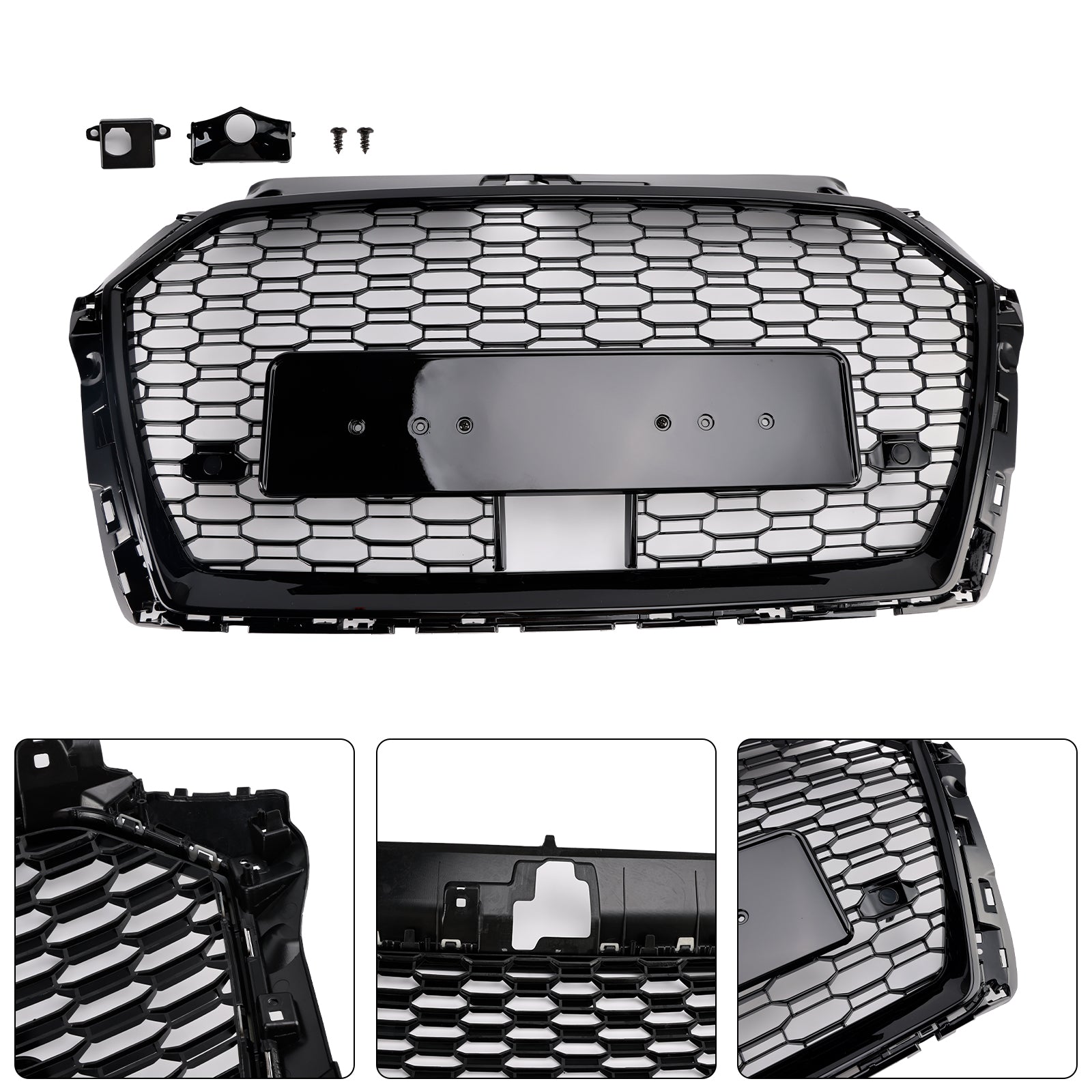 2017-2019 Audi A3 S3 W/ACC RS3 Style calandre en nid d'abeille noir