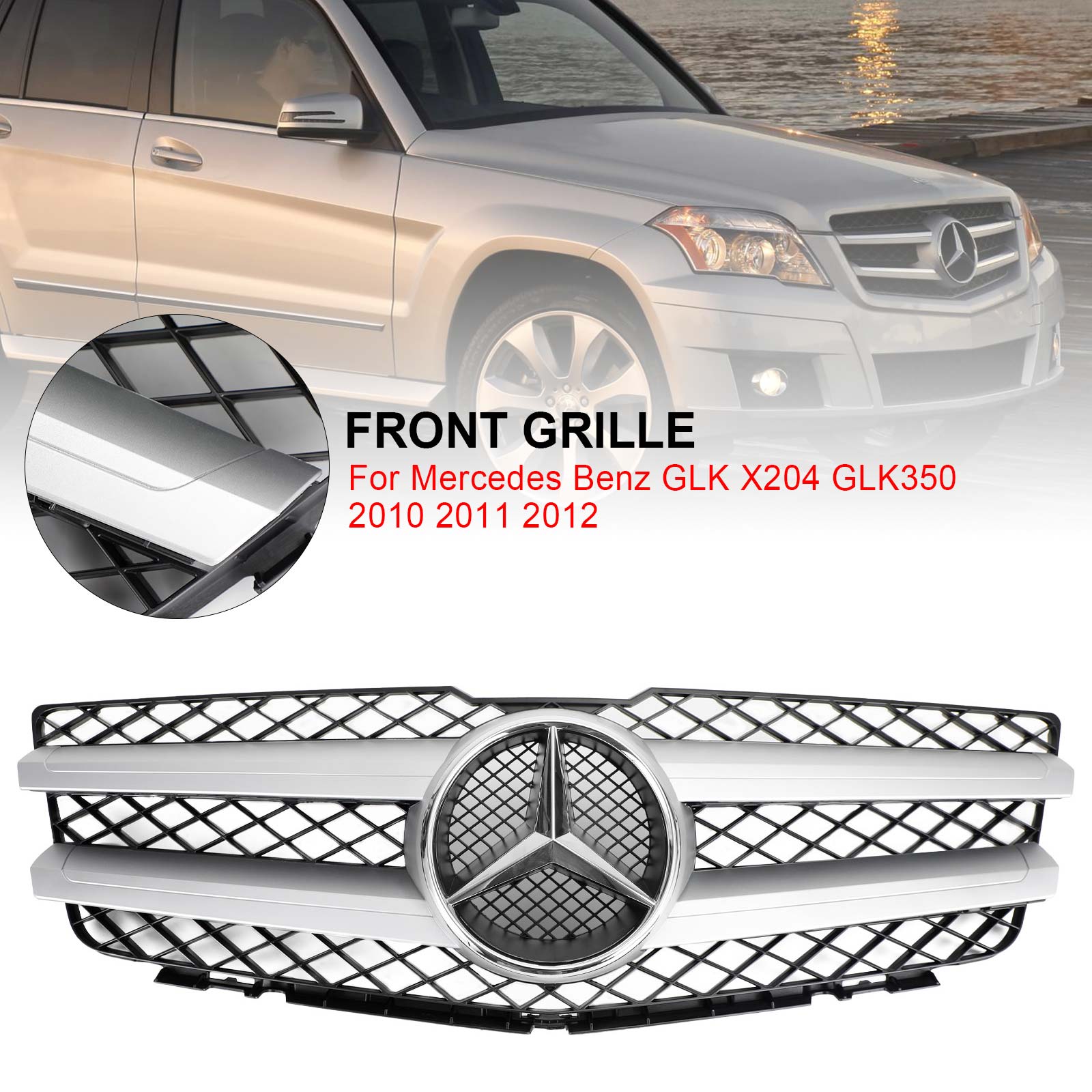 2010-2012 Mercedes Benz GLK X204 GLK350 Voorkap Bumper Grill Grille 2048800283