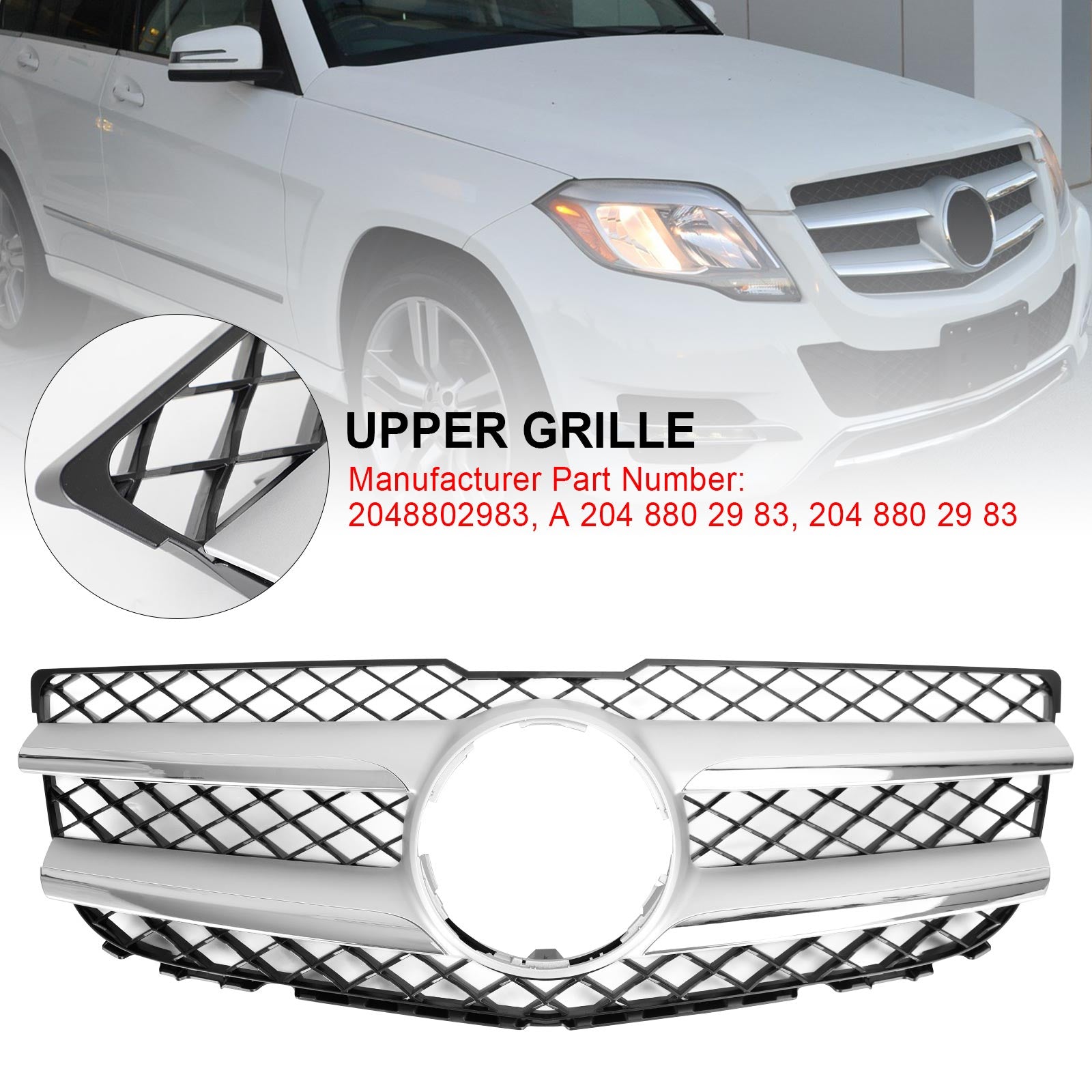 Mercedes-Benz GLK250 GLK350 Front Hood Bumper Grill Grille 2048802983