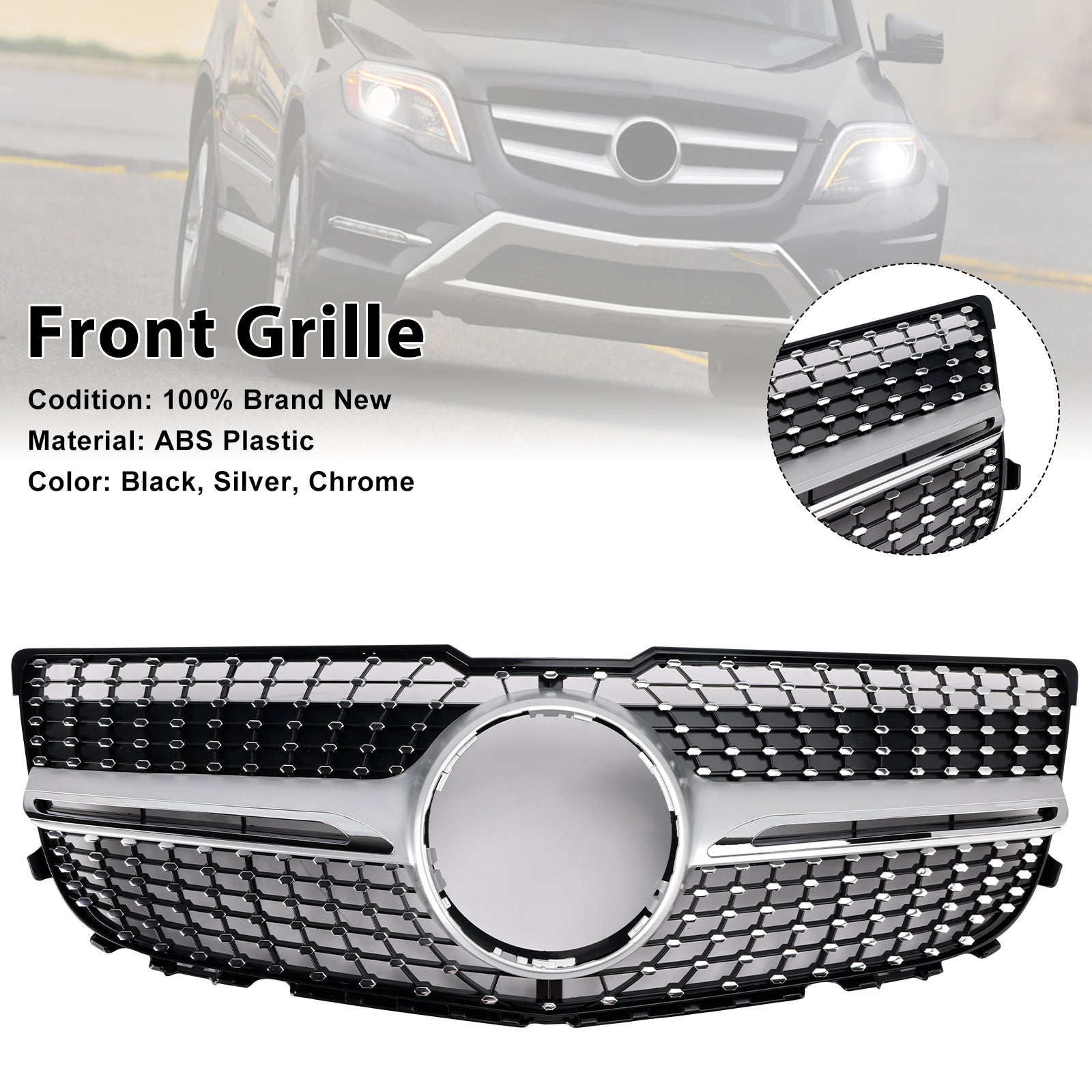 2013-2015 MERCEDES-BENZ GLK350 BASE SPORT UTILITY 4-DEUR Voorbumpergrille Grille Diamond