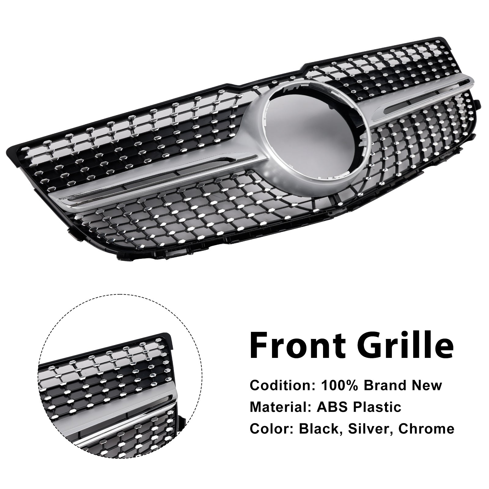 2013-2015 MERCEDES-BENZ GLK250 BLUETEC 4MATIC SPORT UTILITY 4-DEUR Voorbumper Grill Grille Diamond