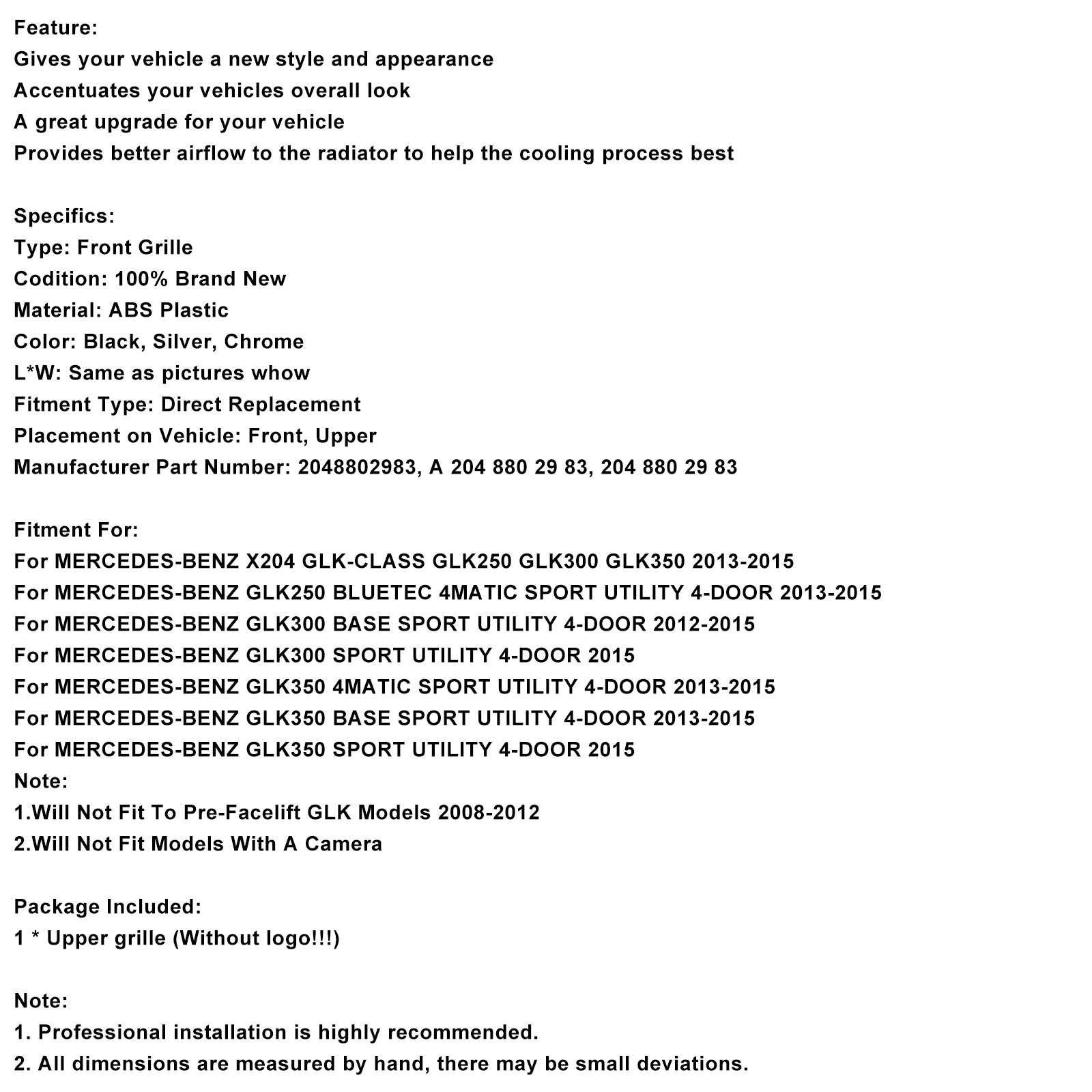 2015 Mercedes-Benz GLK300 Sport Utility