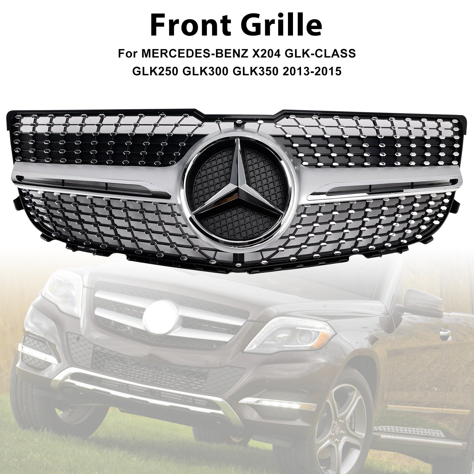2013-2015 Mercedes-Benz GLK350 4Matic Sport Utilitaire à 4 portes Bumper avant grille diamant