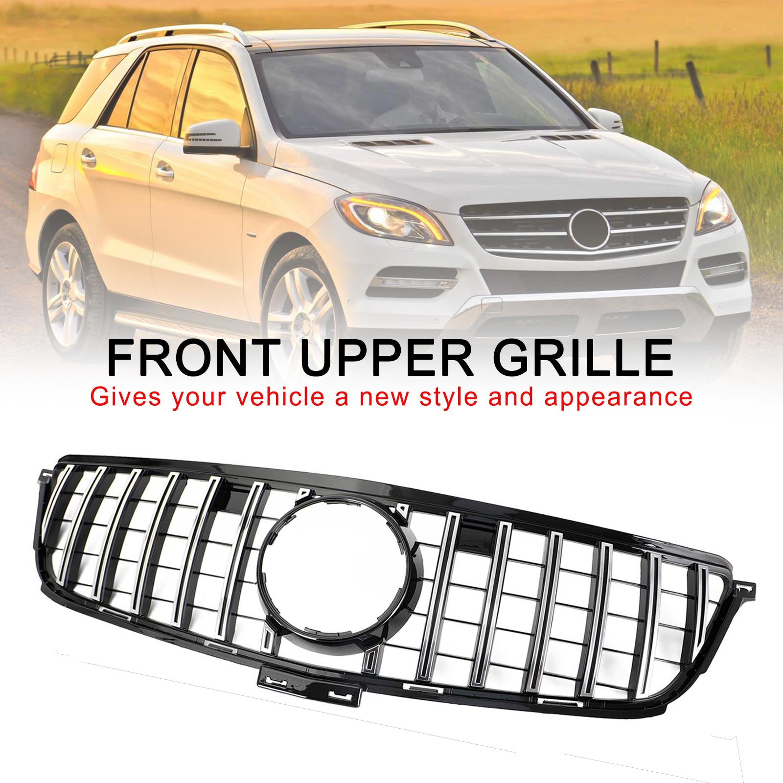 2012 2013 2014 2015 Mercedes-Benz W166 ML350 400 550 GTR Stijl Front Grille Grille Chroom Zwart