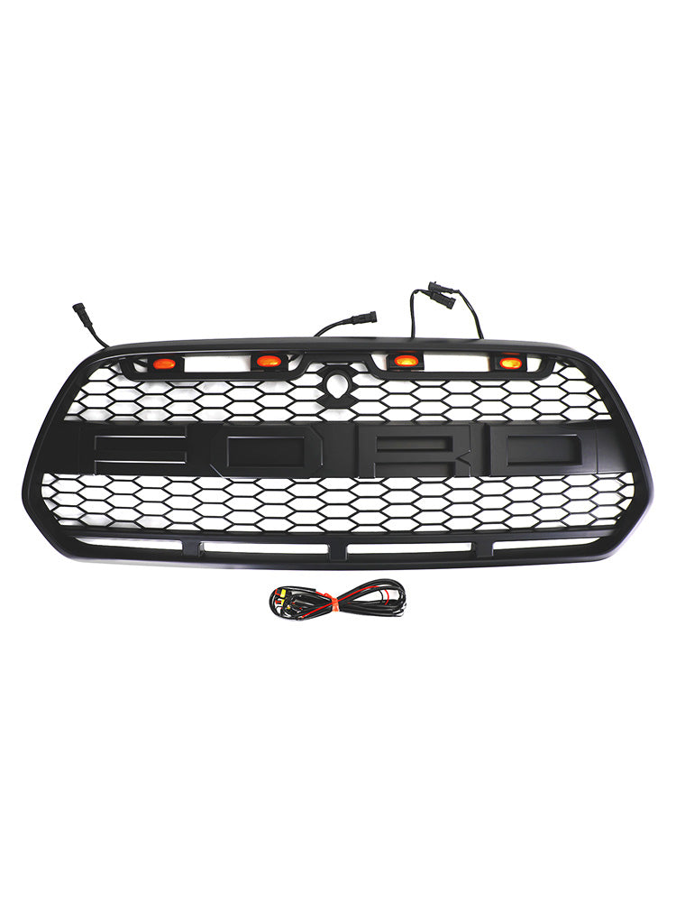2015 2016 2017 2018 Ford Transit Mk8 Raptor Matt Black Front Bumper Grill Grill W/LED