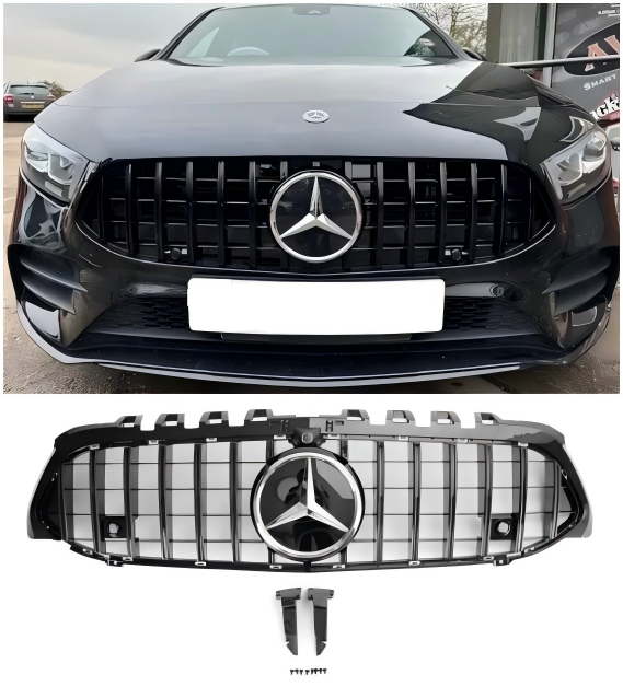 2019-2023 Mercedes Benz A-Class W177 GT Style Front Bumper Grille Black
