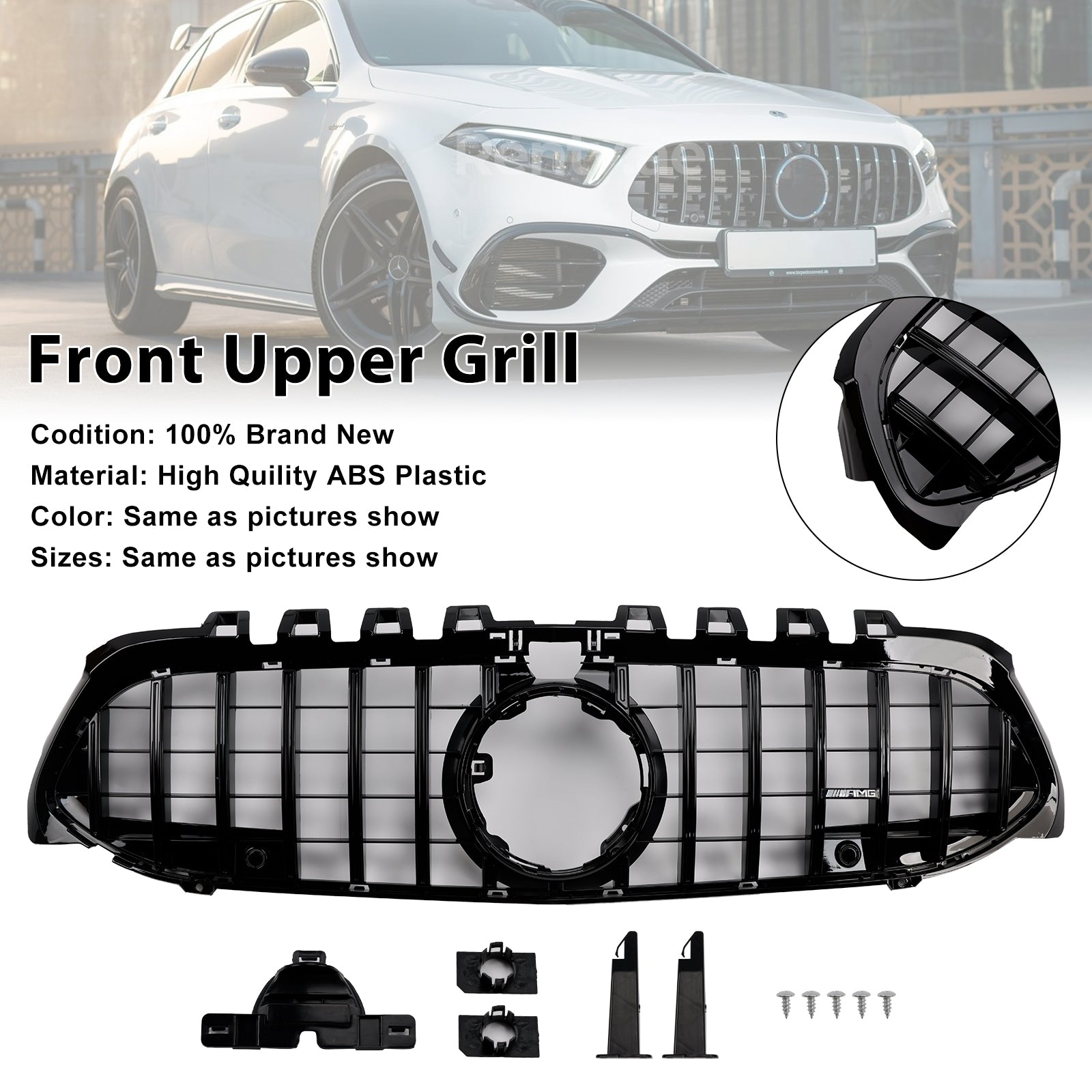 Mercedes Benz A-Klasse 2019-2023 W177 GT-Style Front Bumper Grille Zwart