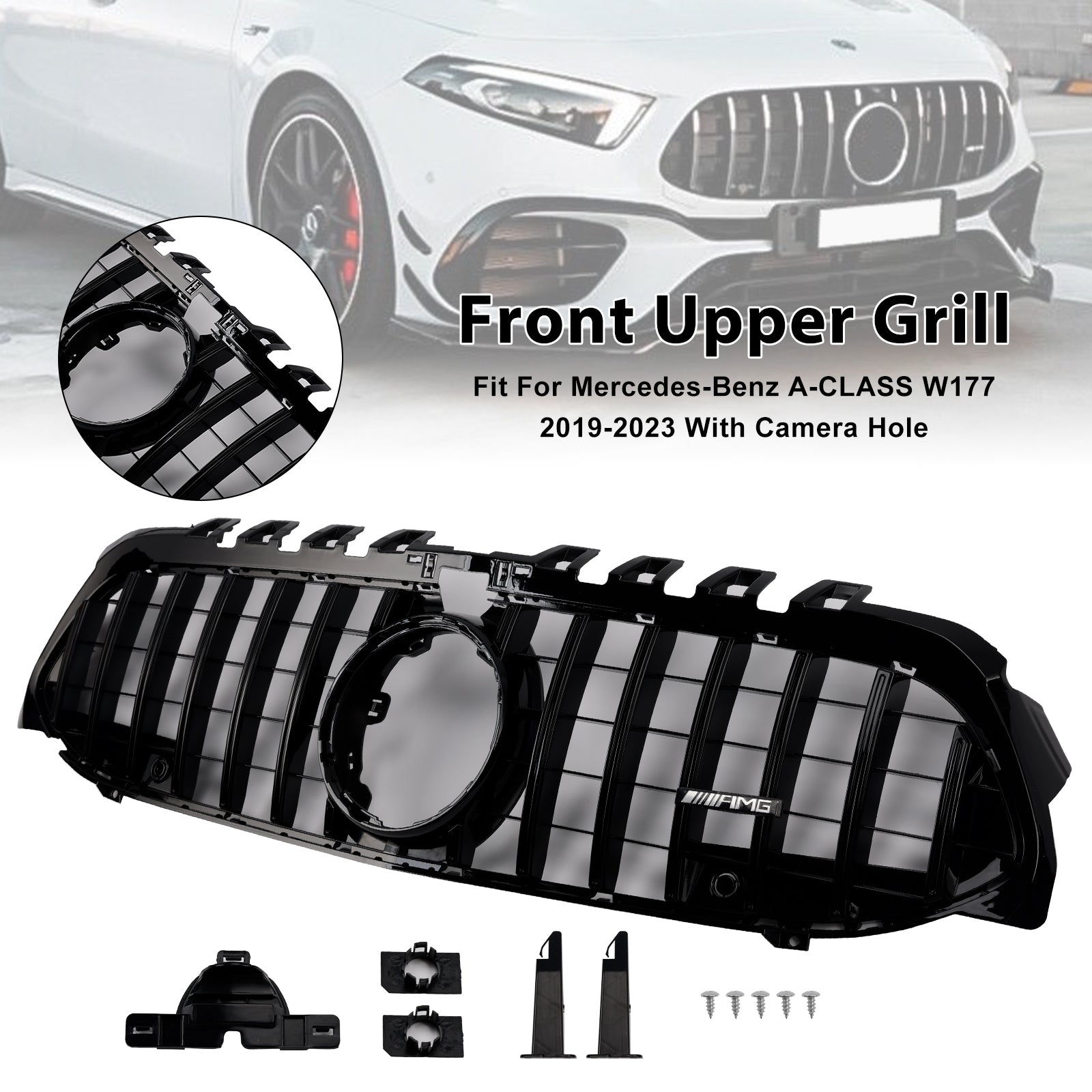 Mercedes Benz A-Klasse 2019-2023 W177 GT-Style Front Bumper Grille Zwart