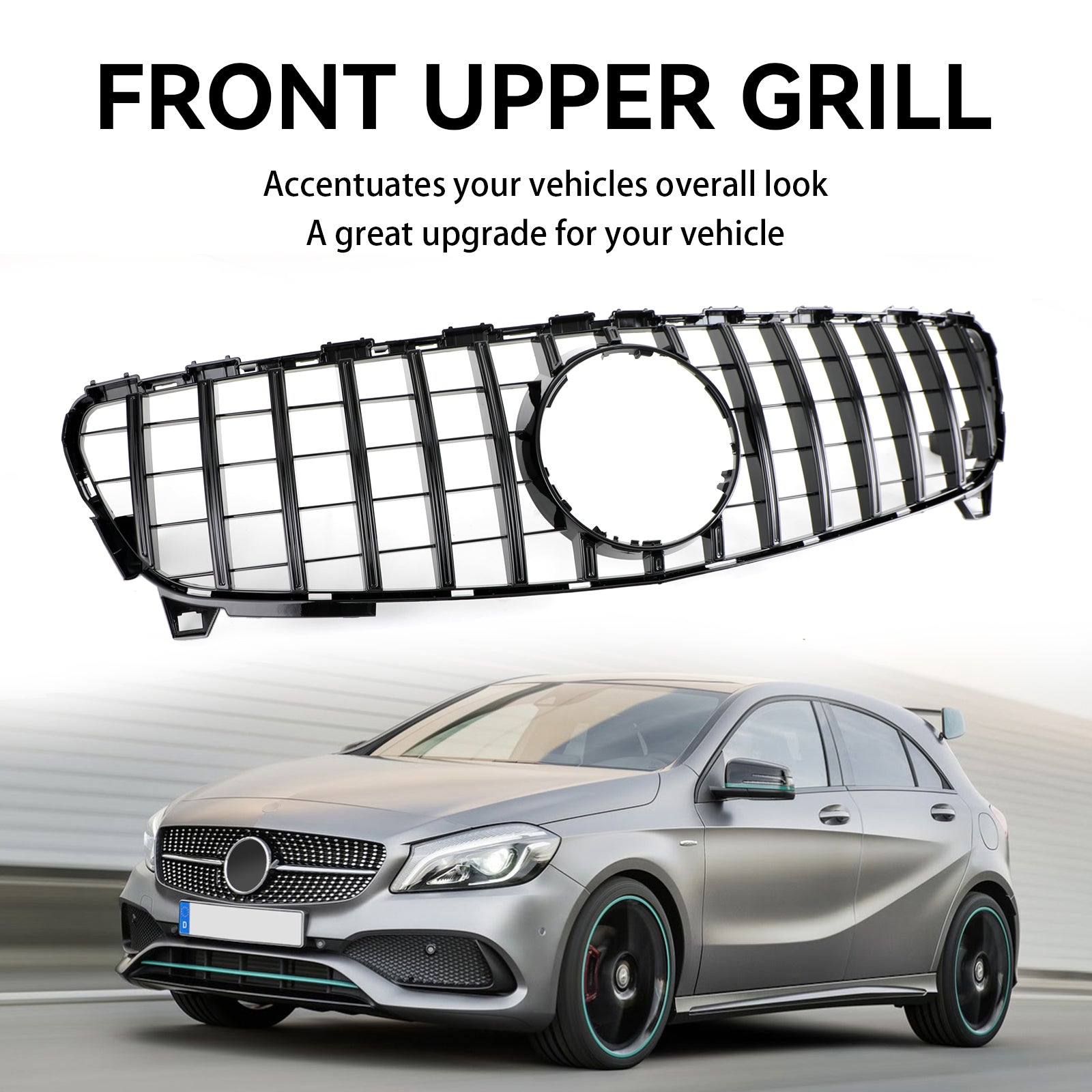 EN KLASSE W176 2016-2018 GTR-stil MERCEDES BENZ støtfangergrill foran