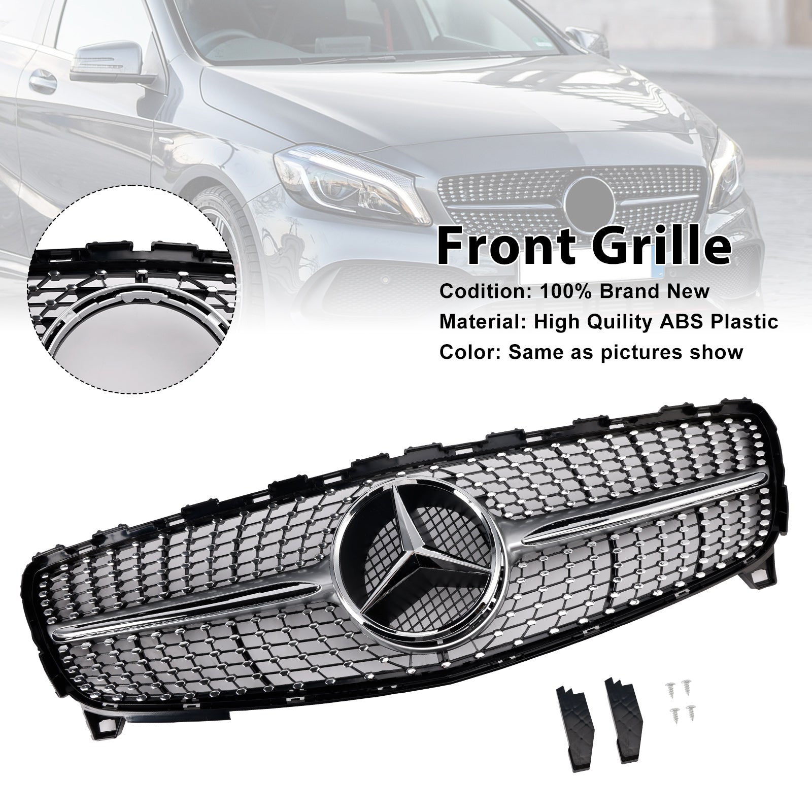2016–2018 MERCEDES BENZ A-KLASSE W176 Frontfangergrill Grill Diamant