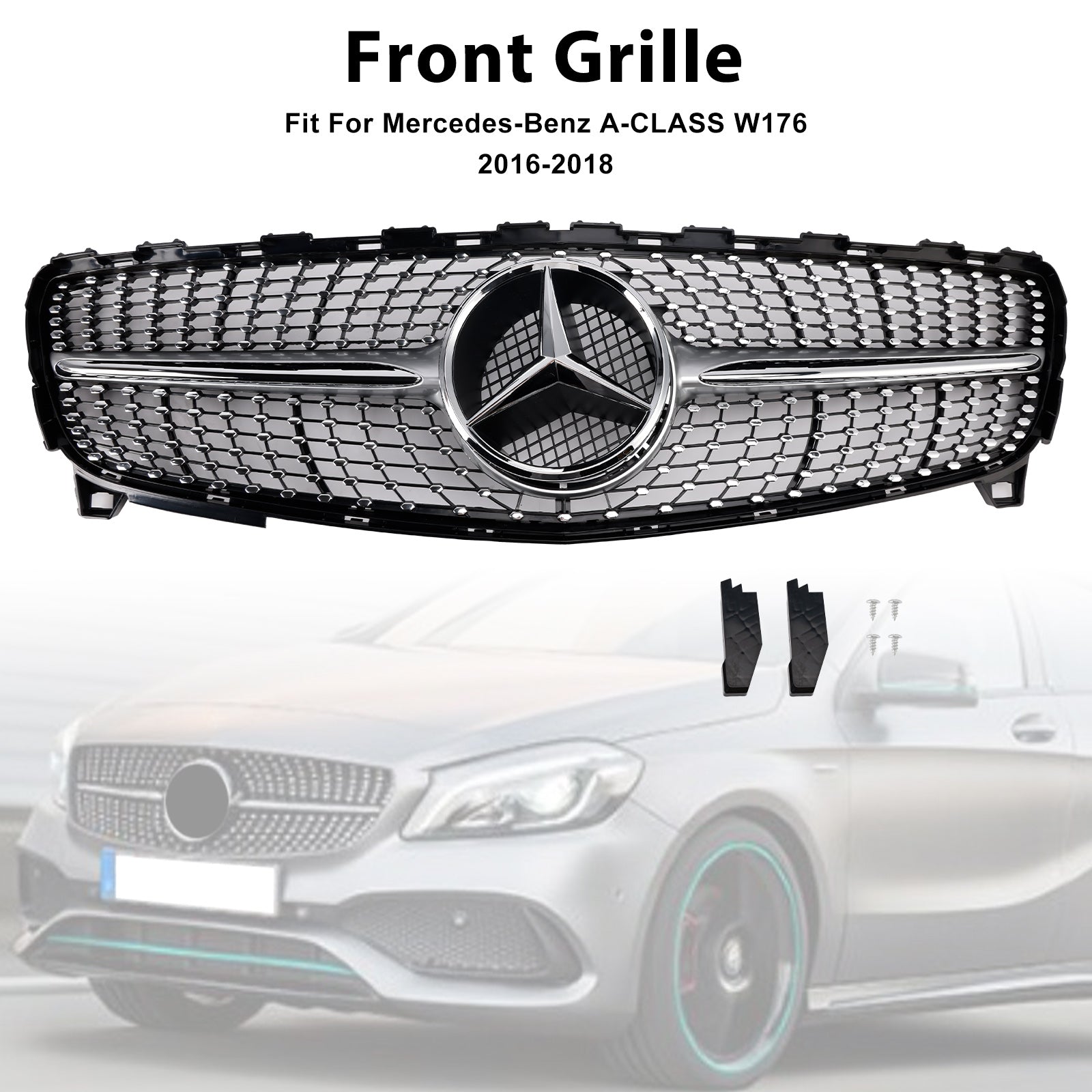 2016–2018 MERCEDES BENZ A-KLASSE W176 Frontfangergrill Grill Diamant