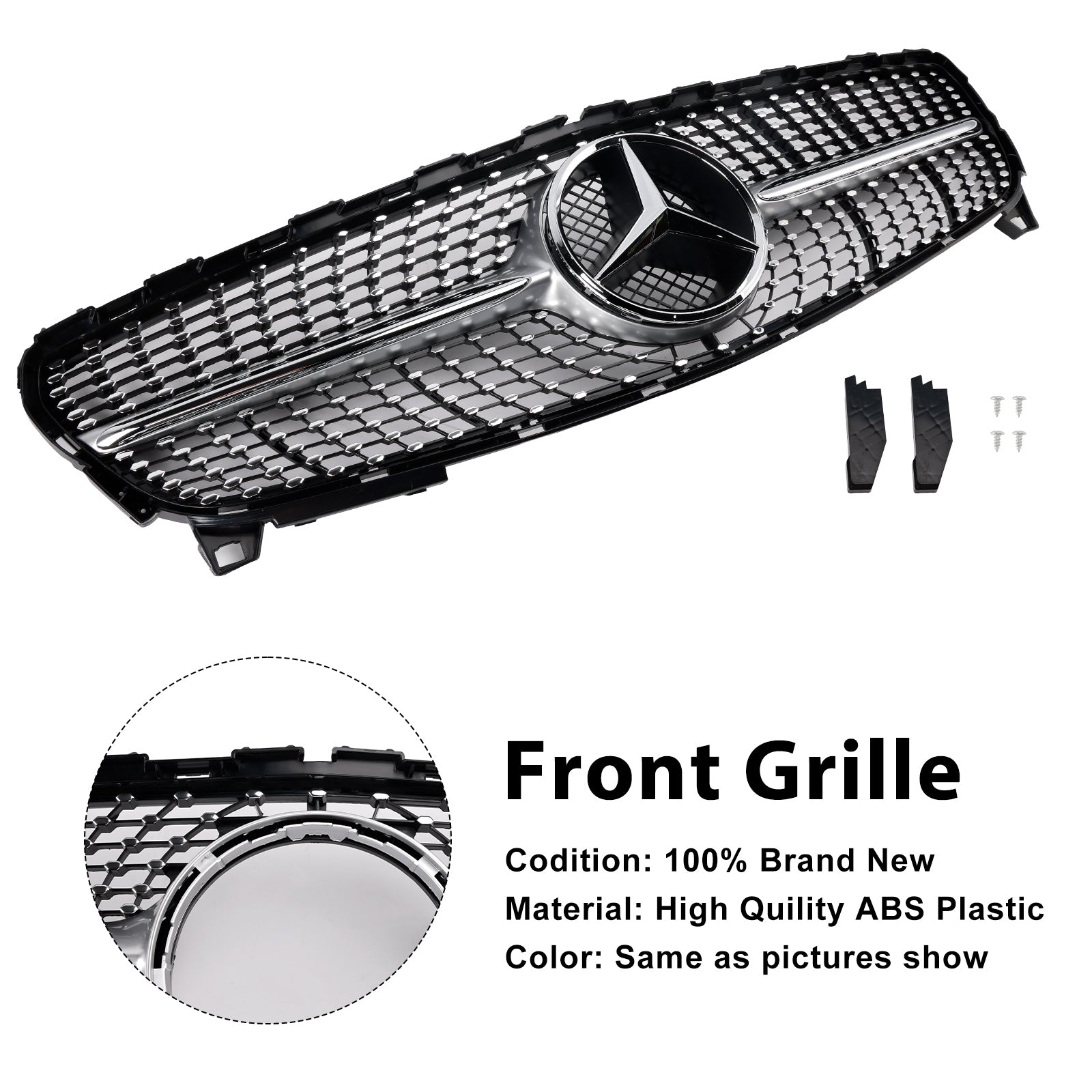 2016–2018 MERCEDES BENZ A-KLASSE W176 Frontfangergrill Grill Diamant