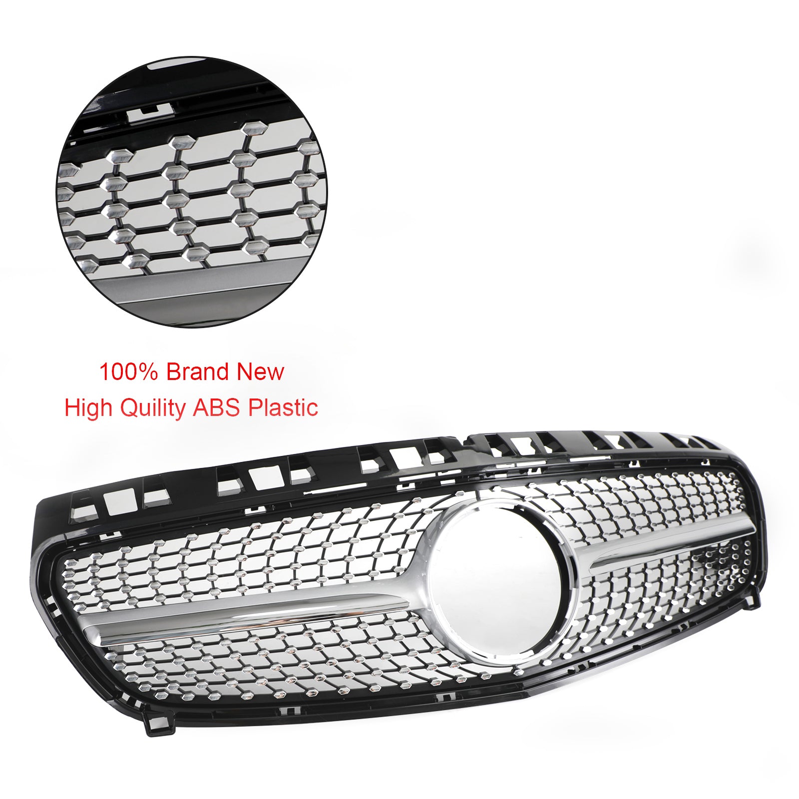 CLASE A 2013-2015 W176 Parrilla delantera para parachoques Mercedes Benz negra/cromada