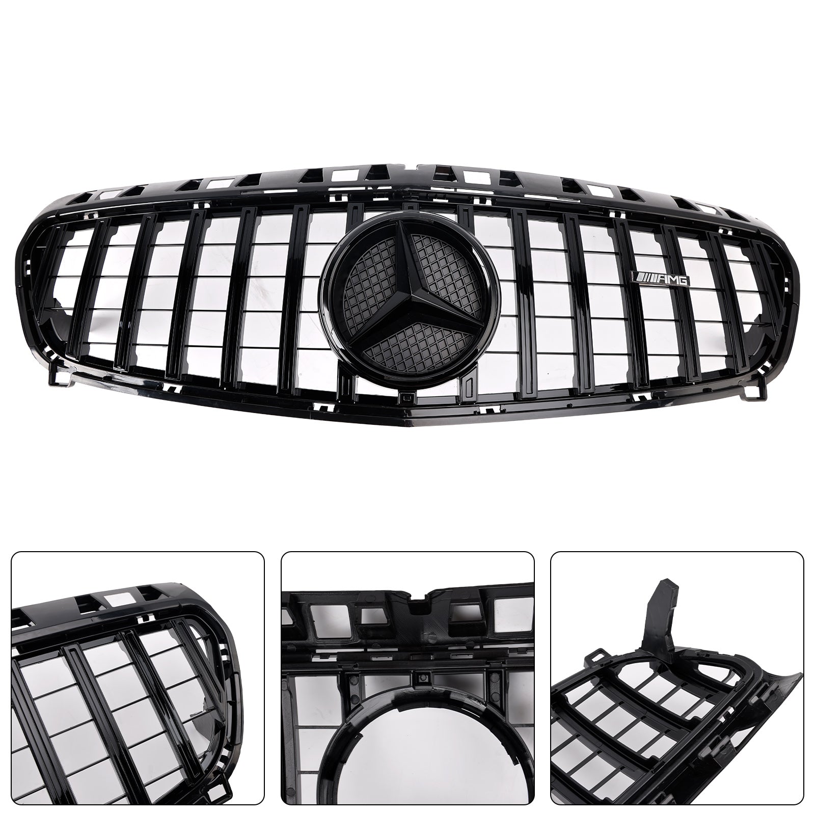 2013-2015 Mercedes Benz A CLASS W176 Front Bumper Grill Grille Gloss Black
