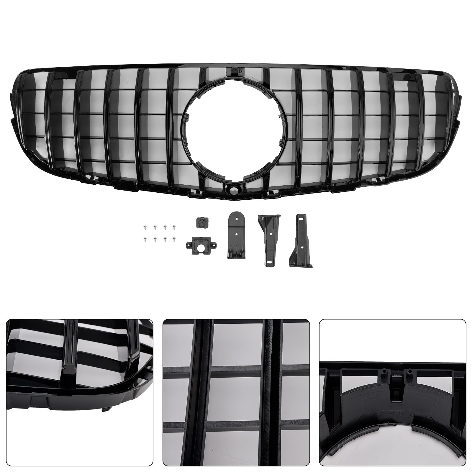 2015-2019 Mercedes Benz GLC X253 C253 Grille de pare-chocs avant noir brillant