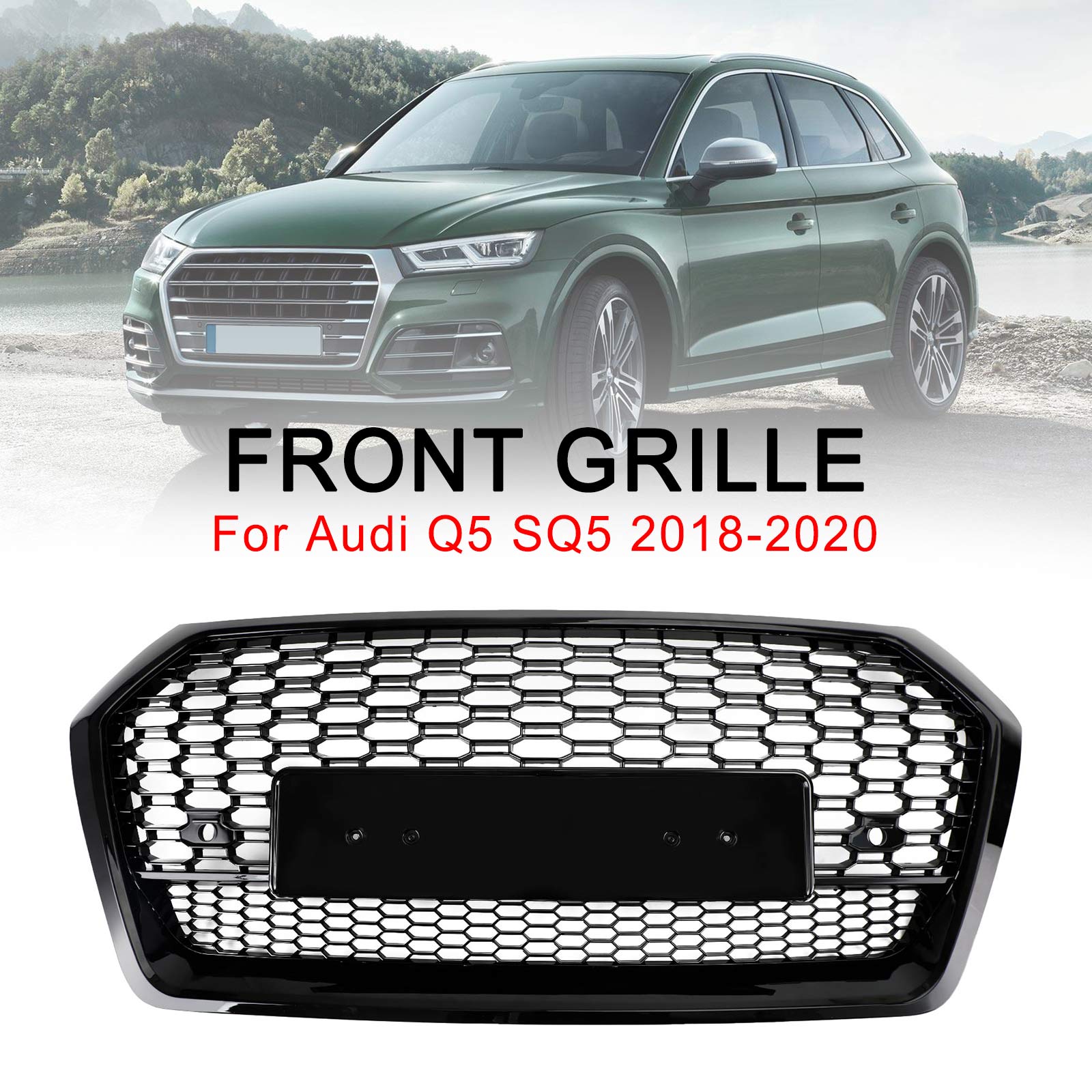 2018-2020 Audi Q5 SQ5 RSQ5-stijl honingraatgaasgrill vooraan