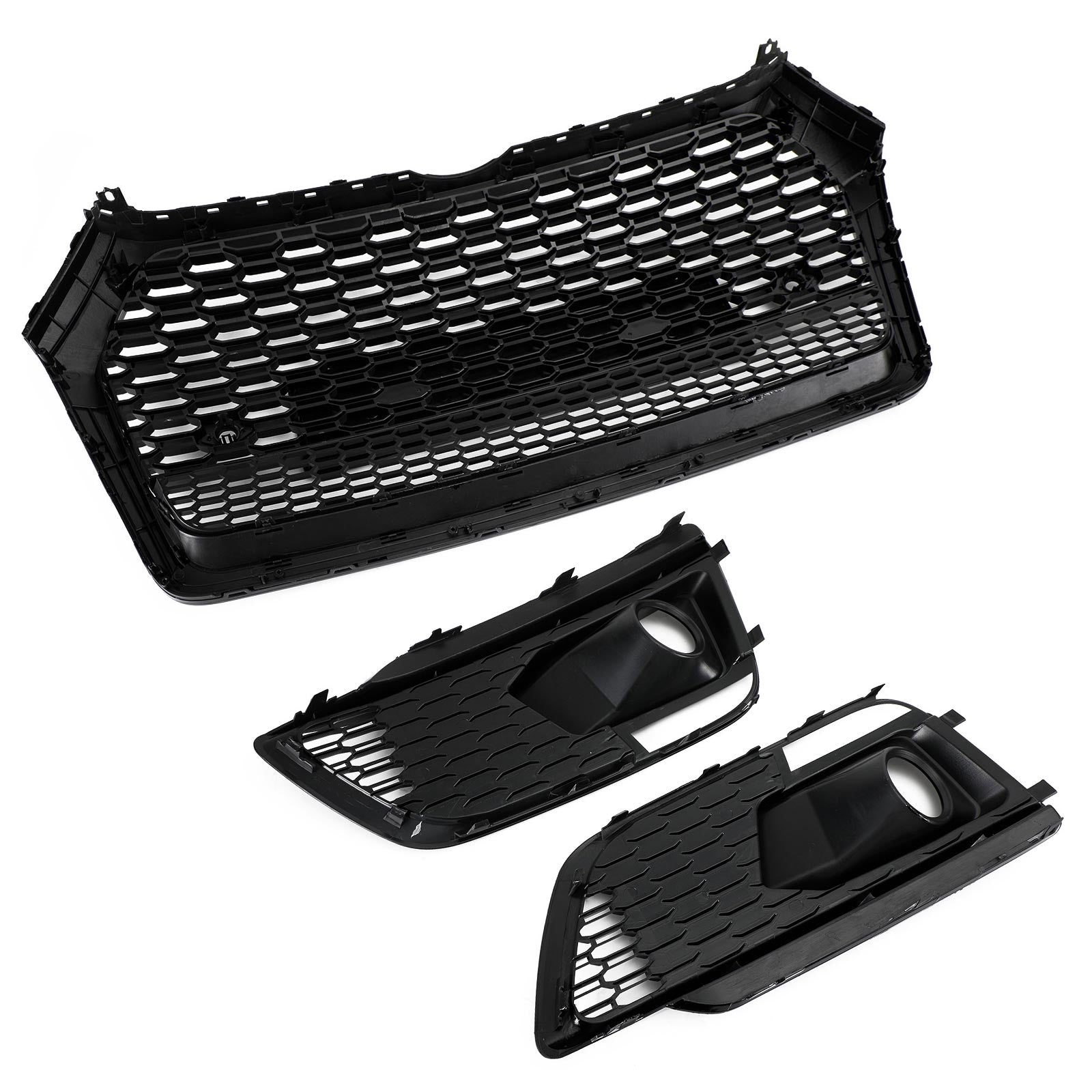 2018-2020 Audi Q5 SQ5 RSQ5 Style Front Honeycomb Mesh Grill + Fog Lamp Grille