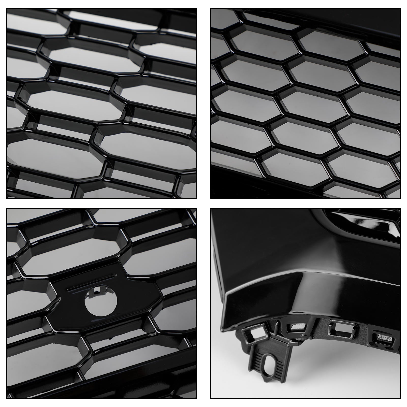 2018-2020 Audi Q5 SQ5 RSQ5 Style Front Honeycomb Mesh Grill + Fog Lamp Grille