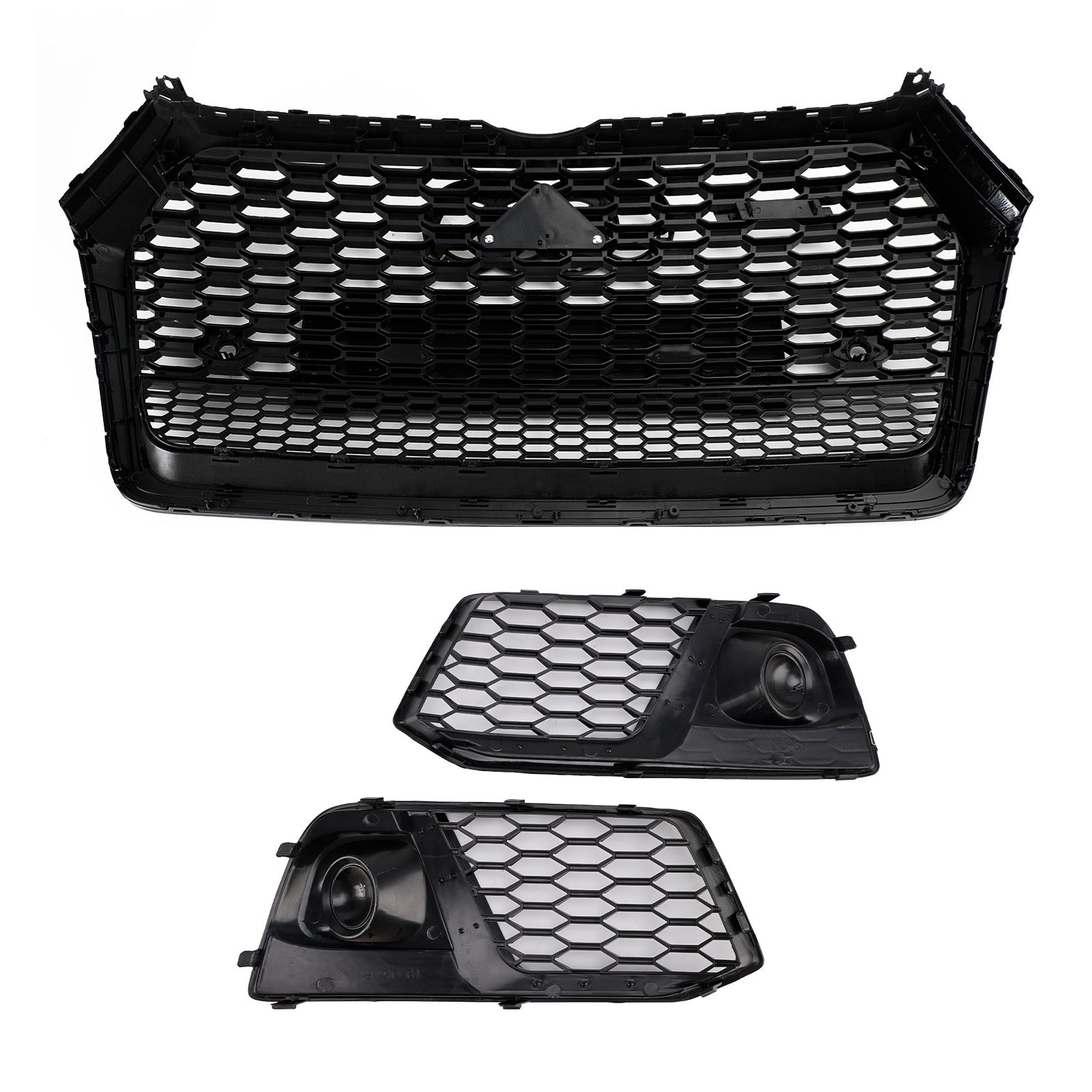 2018 2019 Audi Q5 SQ5 Front Honeycomb Mesh Grill + Fog Lamp Grille