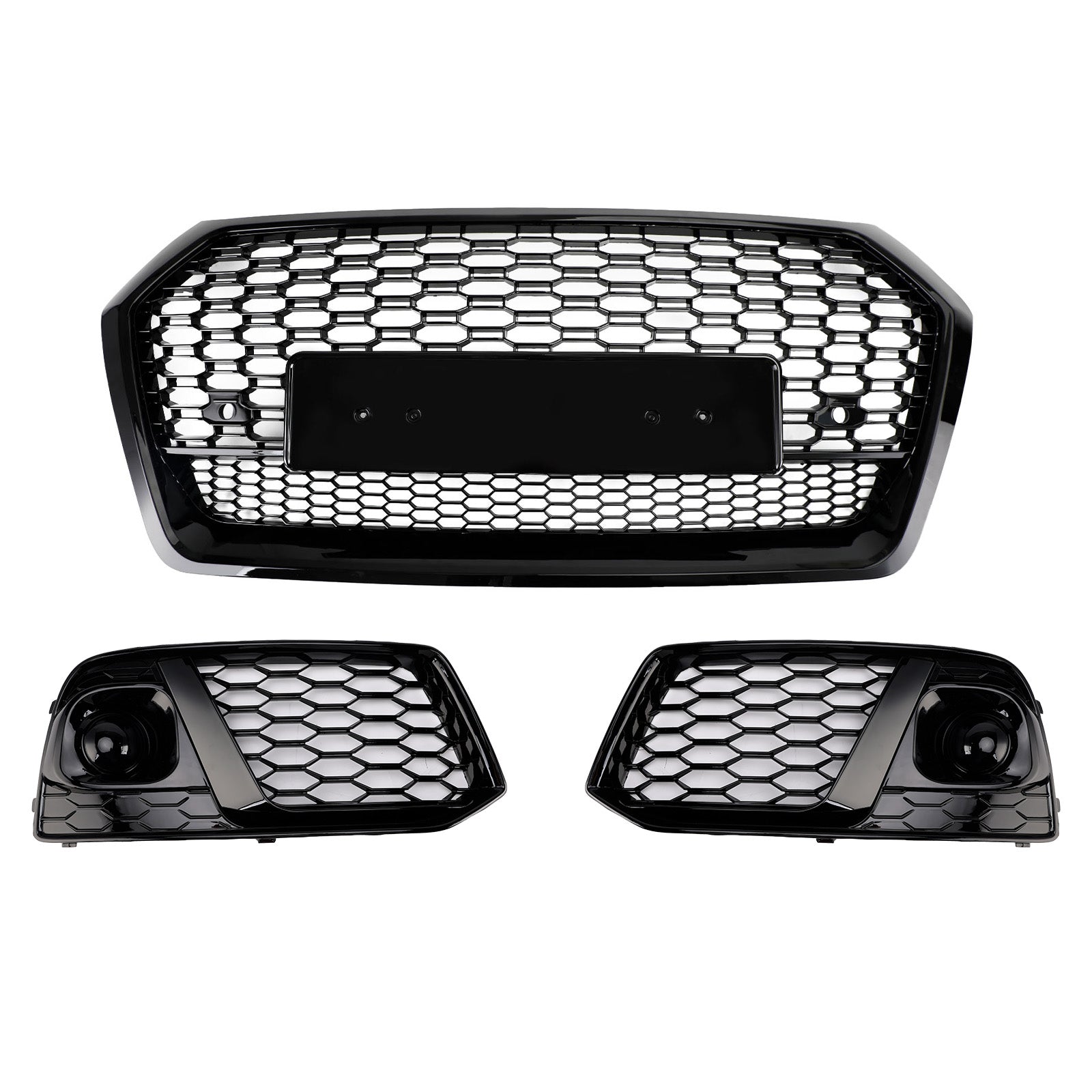 2018 2019 Audi Q5 SQ5 Grille avant en nid d'abeille + Grille de phare antibrouillard