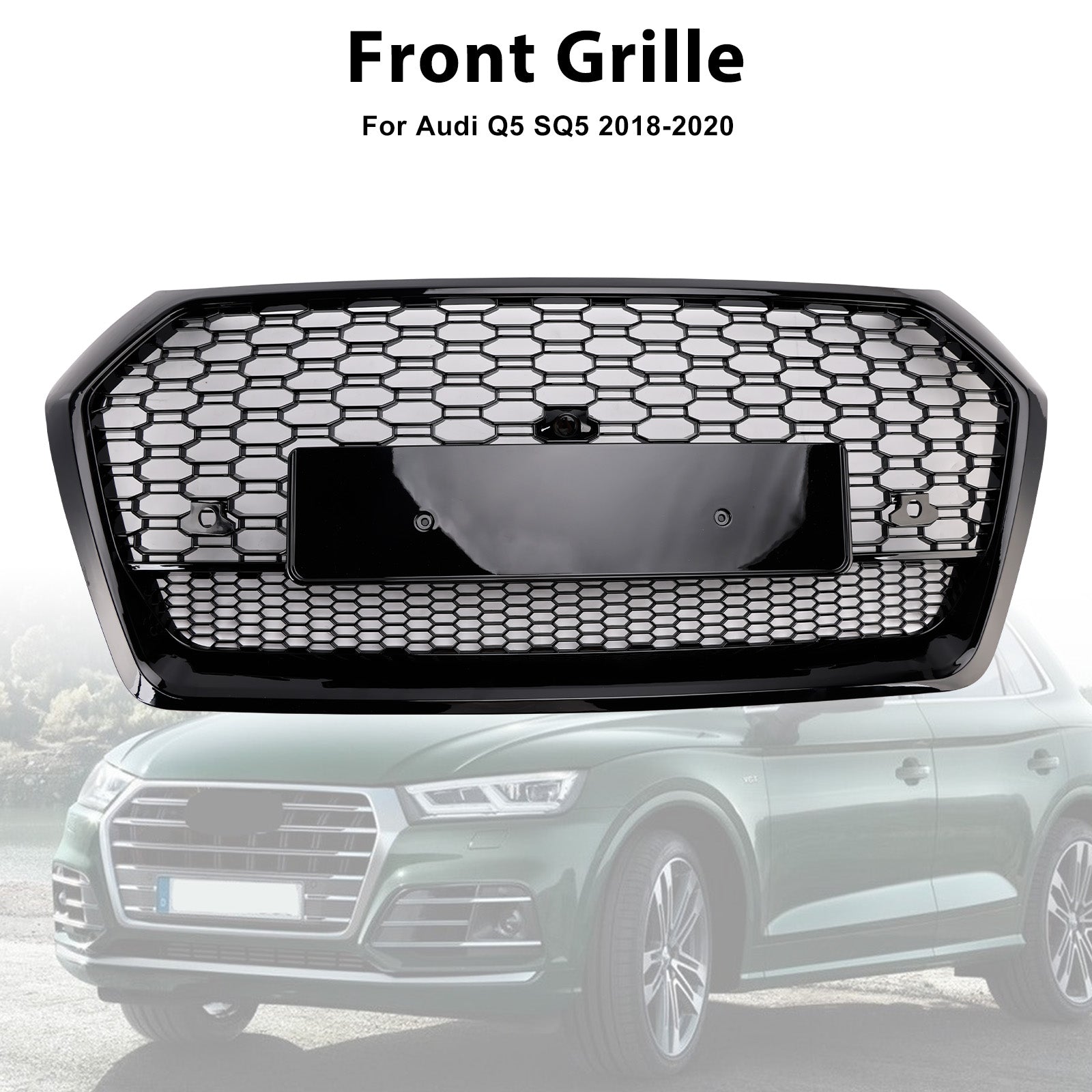 Grille de calandre avant en nid d'abeille de style Audi Q5 SQ5 RSQ5 2018-2020