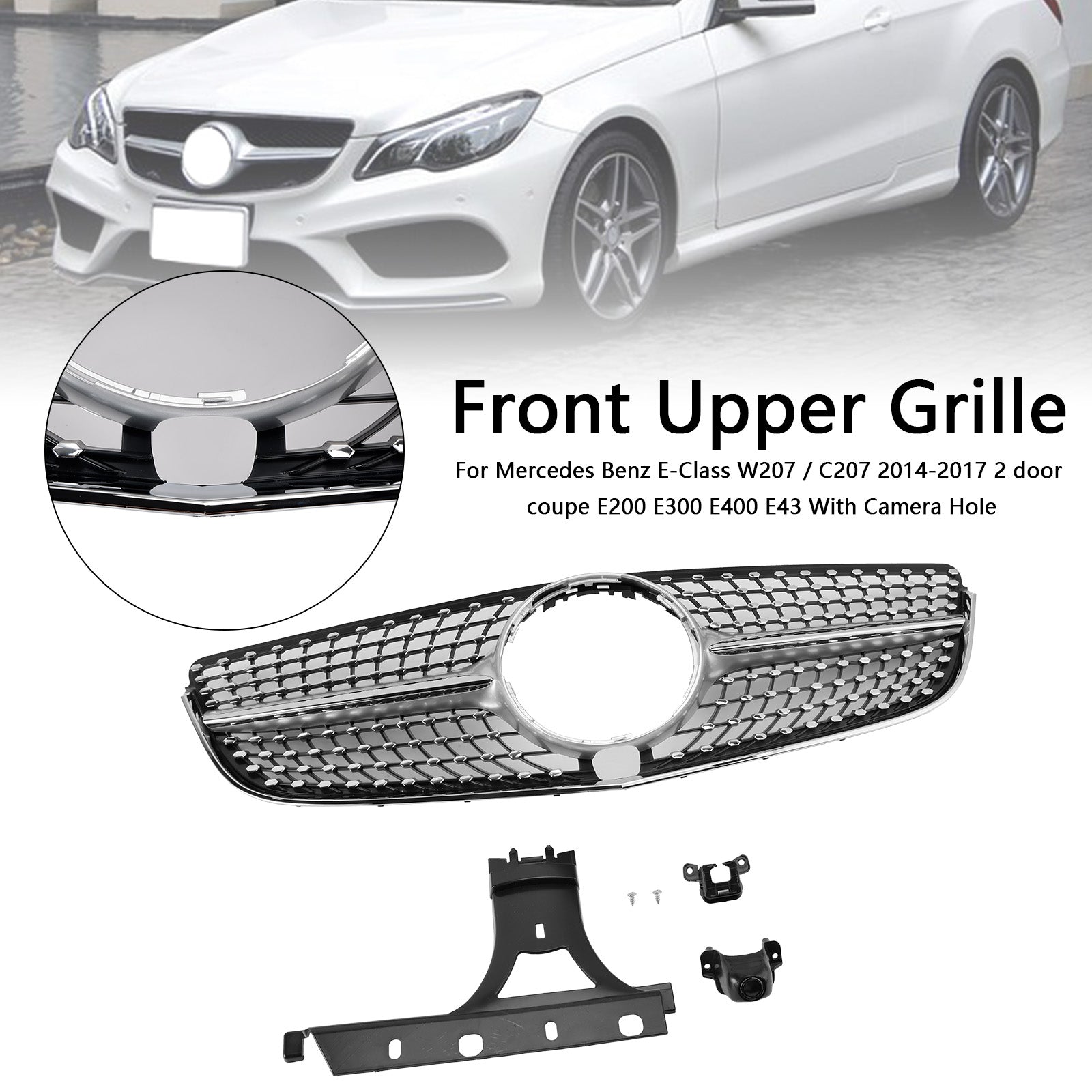 Mercedes E-KLASSE 2014-2017 W207 Coupé Diamond Voorbumper Grille Grille