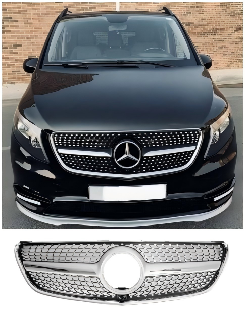 2014 2015 2016 2017 2018 2019 Mercedes-Benz V-Klasse W447 Diamant øvre frontgrill