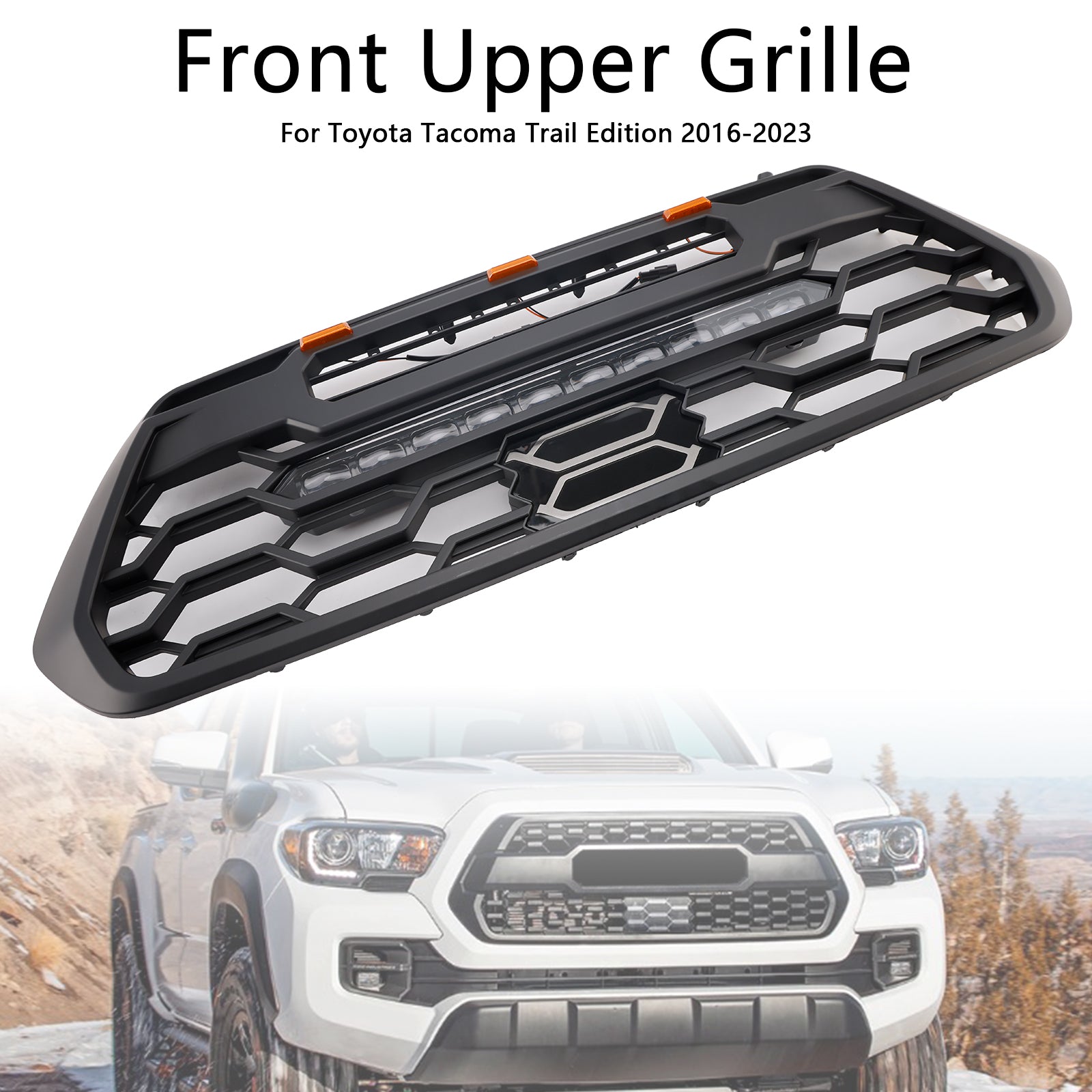 Grille de pare-chocs avant Toyota Tacoma 2016-2023 avec lumière LED