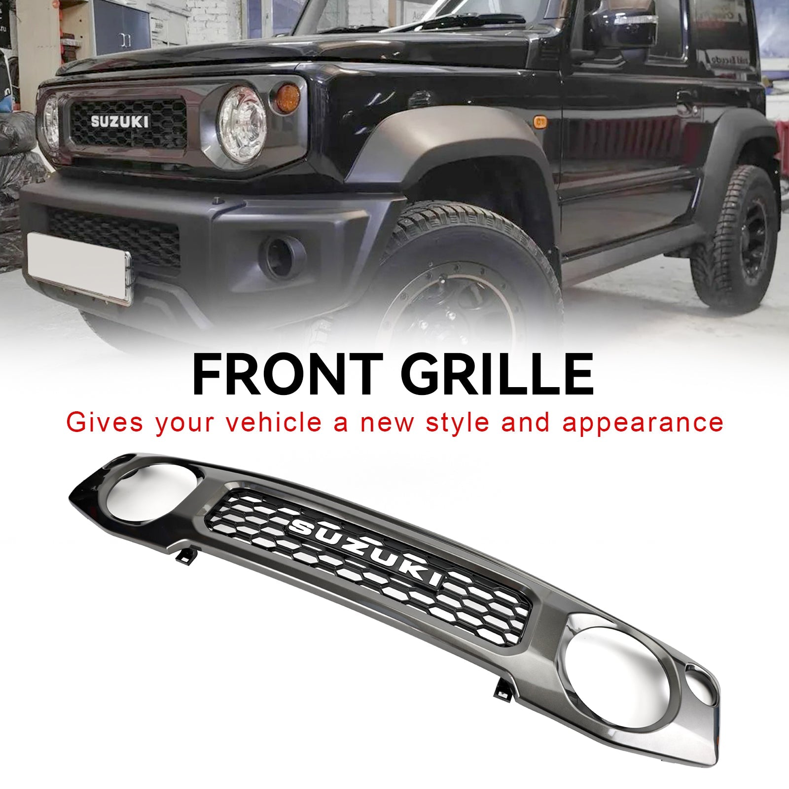 2019 2020 2021 2022 2023 Suzuki Jimny JB74 Honeycomb Främre stötfångare Grill Grill Grå