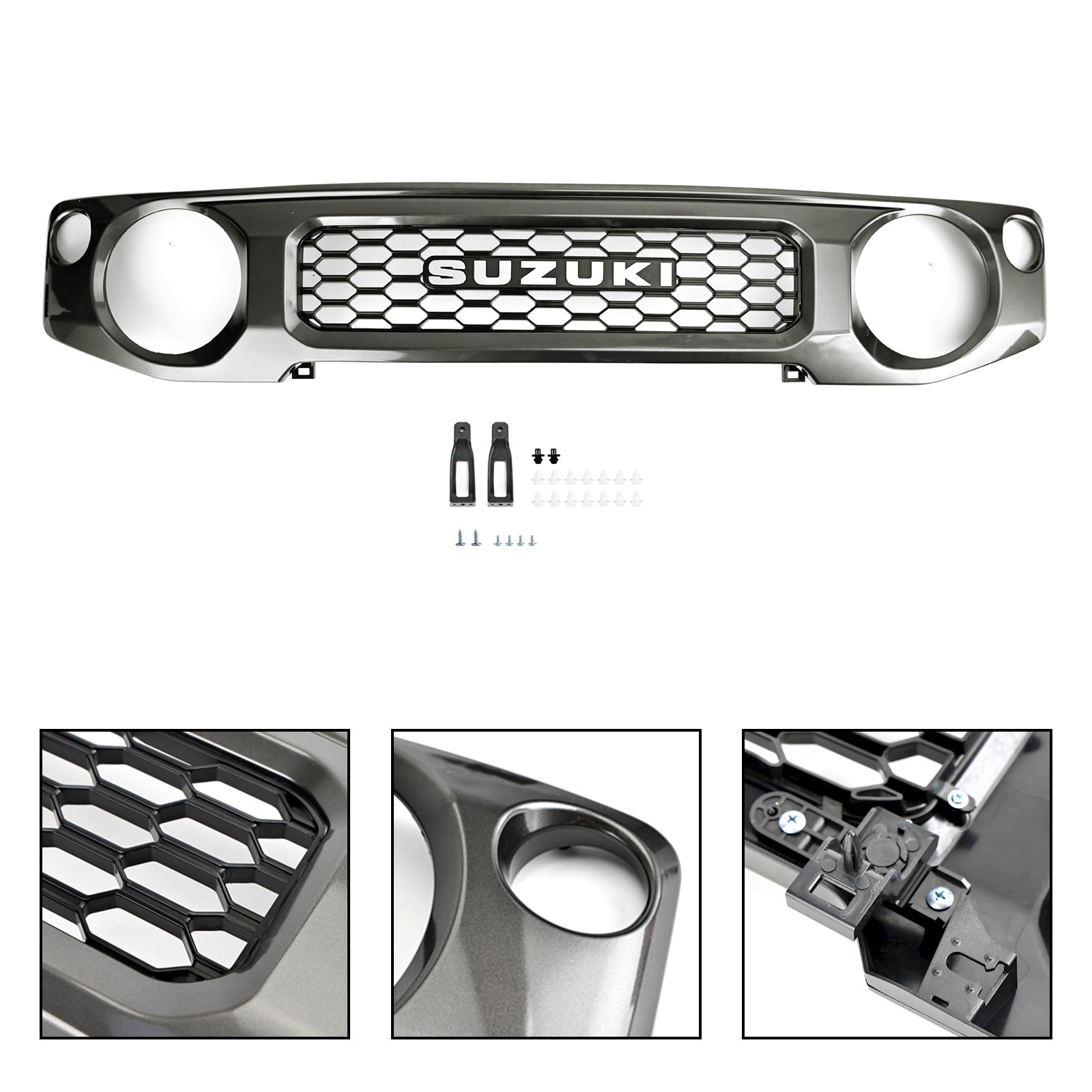2019 2020 2021 2022 2023 Suzuki Jimny JB74 Honeycomb Främre stötfångare Grill Grill Grå