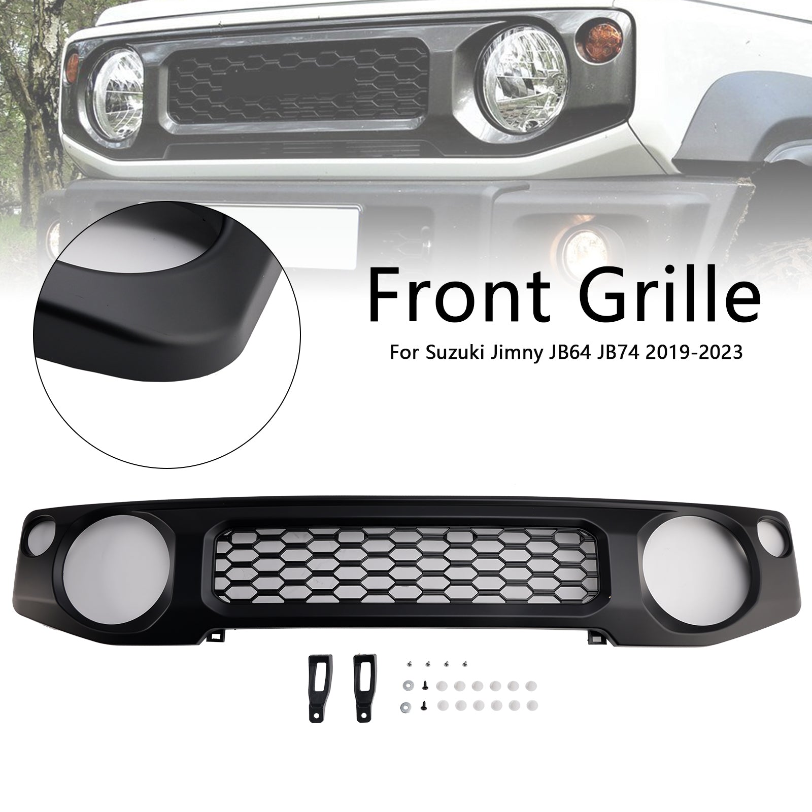 2019-2023 Suzuki Jimny JB64 JB74 Black Honeycomb Front Bumper Grille Grill