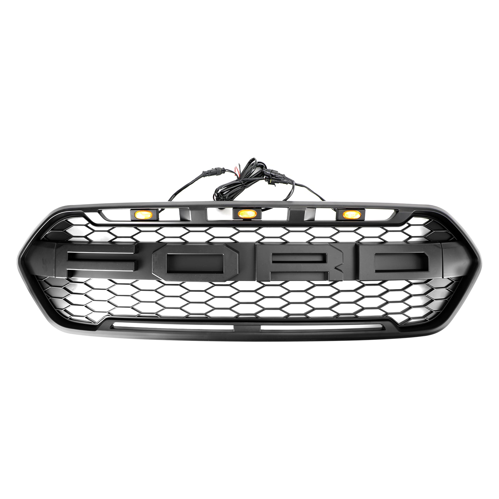 2018 2019 2020 2021 2022 2023 Ford Transit Custom Raptor Style Trail W/ 3LED Matte Black Front Bumper Grille