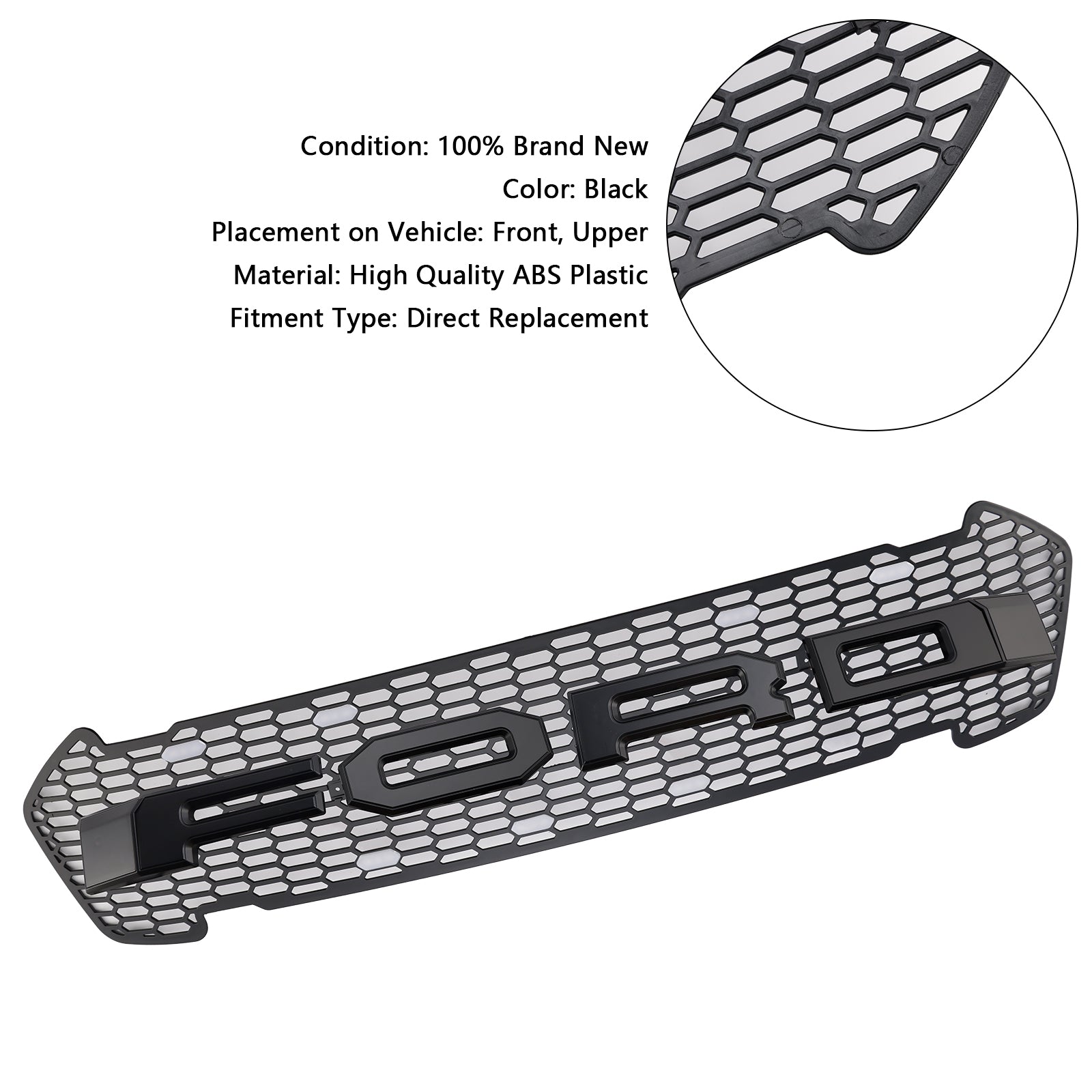 2015-2019 Ford Ranger T7 w/LED Matte Black Front Bumper Grill Grille