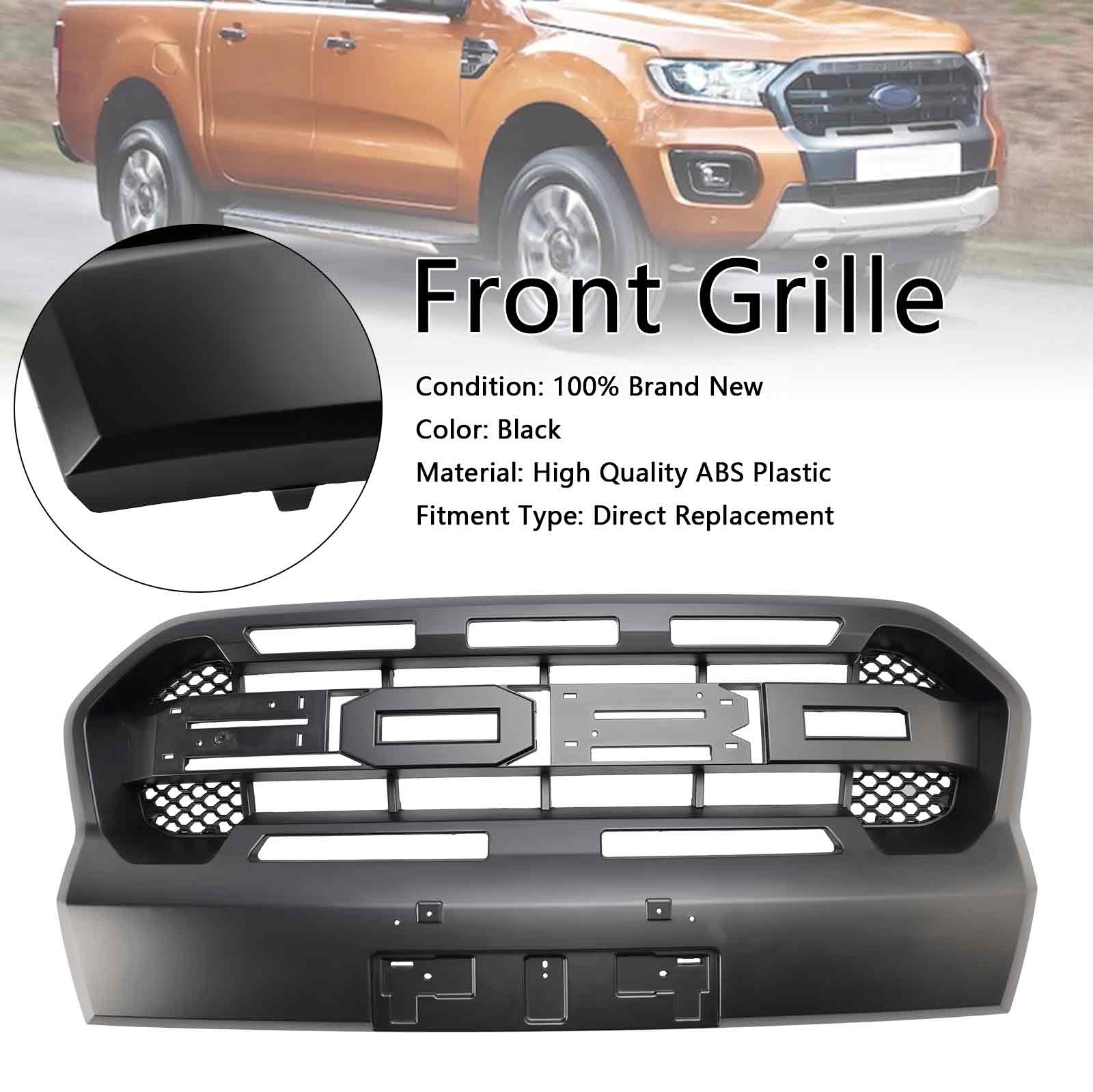 2019-2023 Ford Ranger T8 met LED Raptor-stijl voorbumpergrille