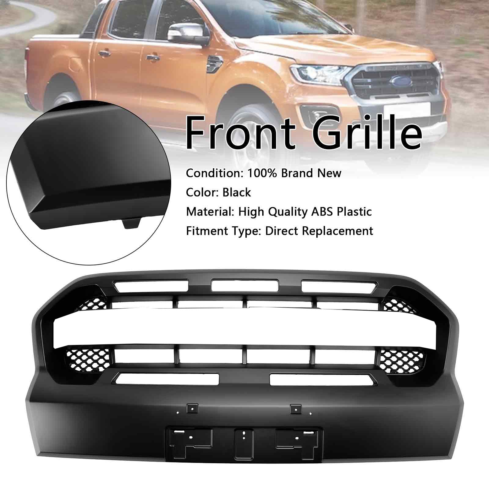2019 2020 2021 2022 2023 Ford Ranger T8 W/LED Raptor Style Front Bumper Grille Grill