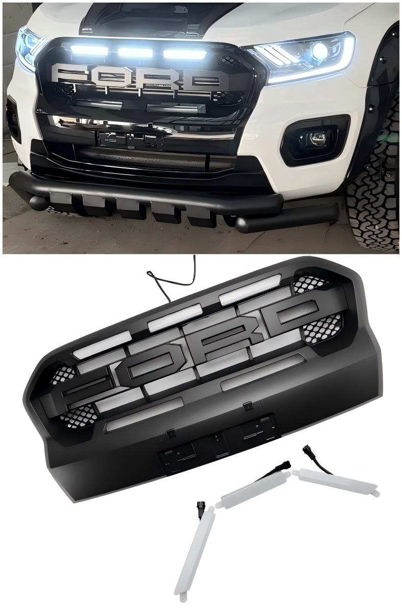 2019-2023 Ford Ranger T8 W/LED Raptor Style Style Grill Grill Grill