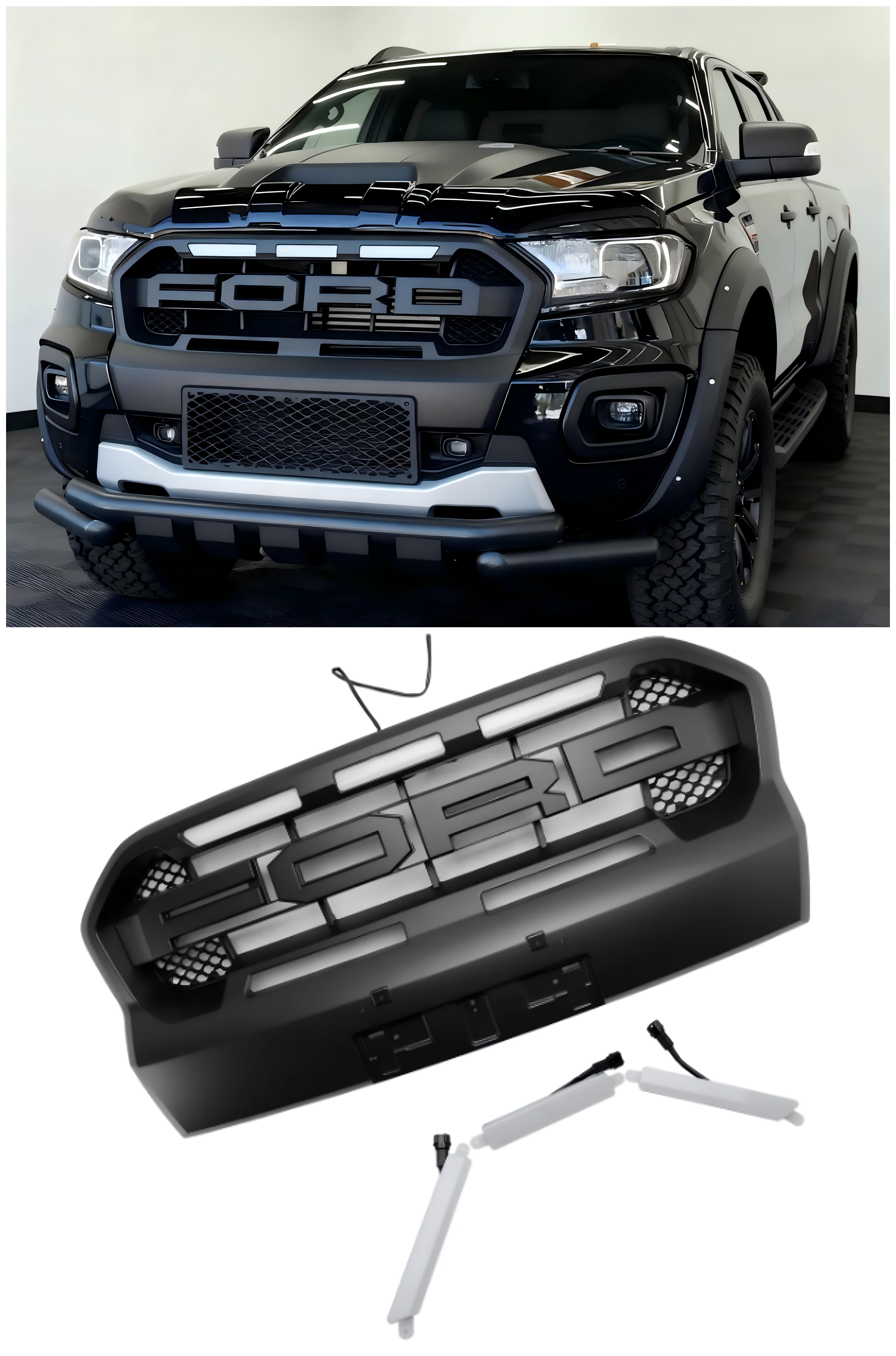 2019-2023 Ford Ranger T8 com Raptor Raptor LED grade de pára-choques dianteiro